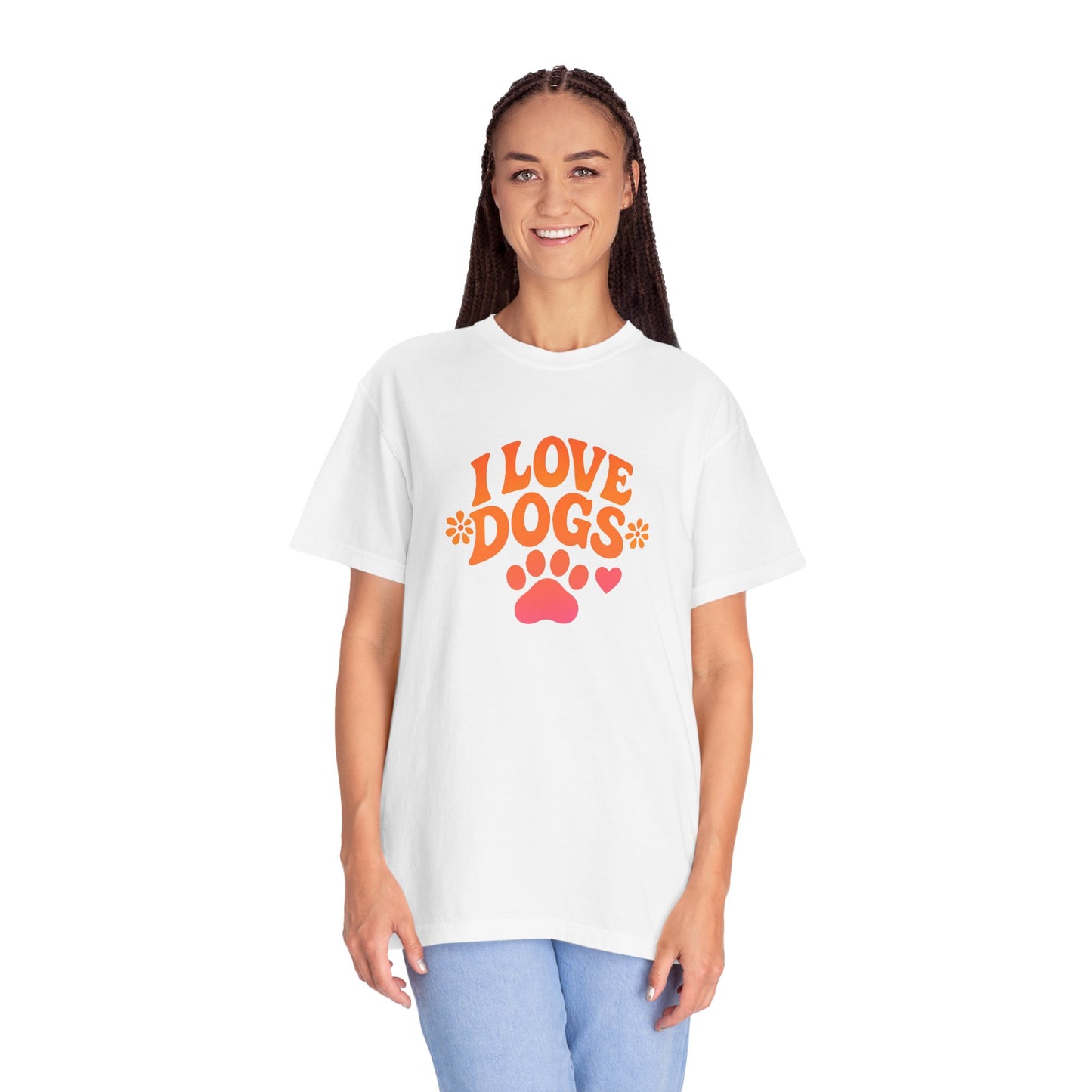 I Love Dogs Unisex T-Shirt, Soft Cotton Tee for Dog Lovers, Pet Adoption Gift, Casual Wear, Cute Canine Apparel