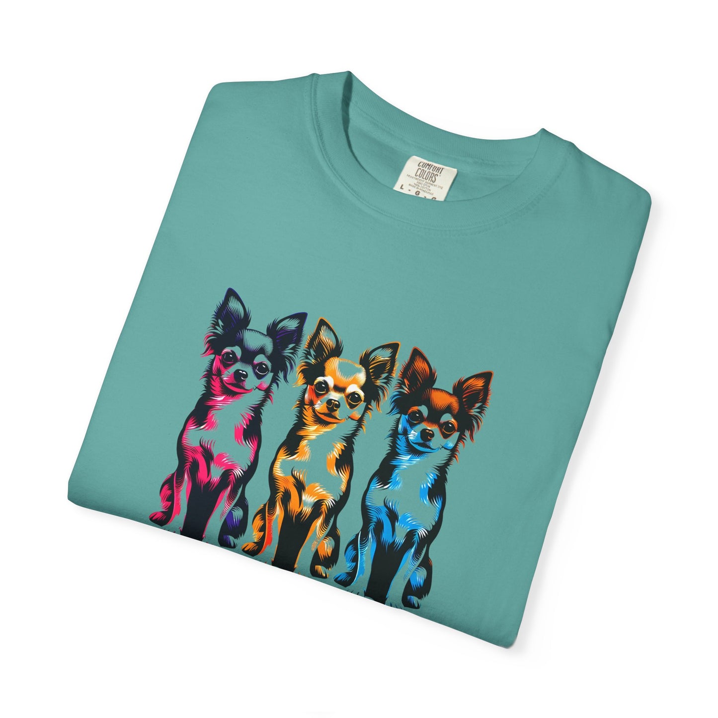 Colorful Chihuahua T-Shirt - Fun & Stylish Unisex Garment-Dyed Tee