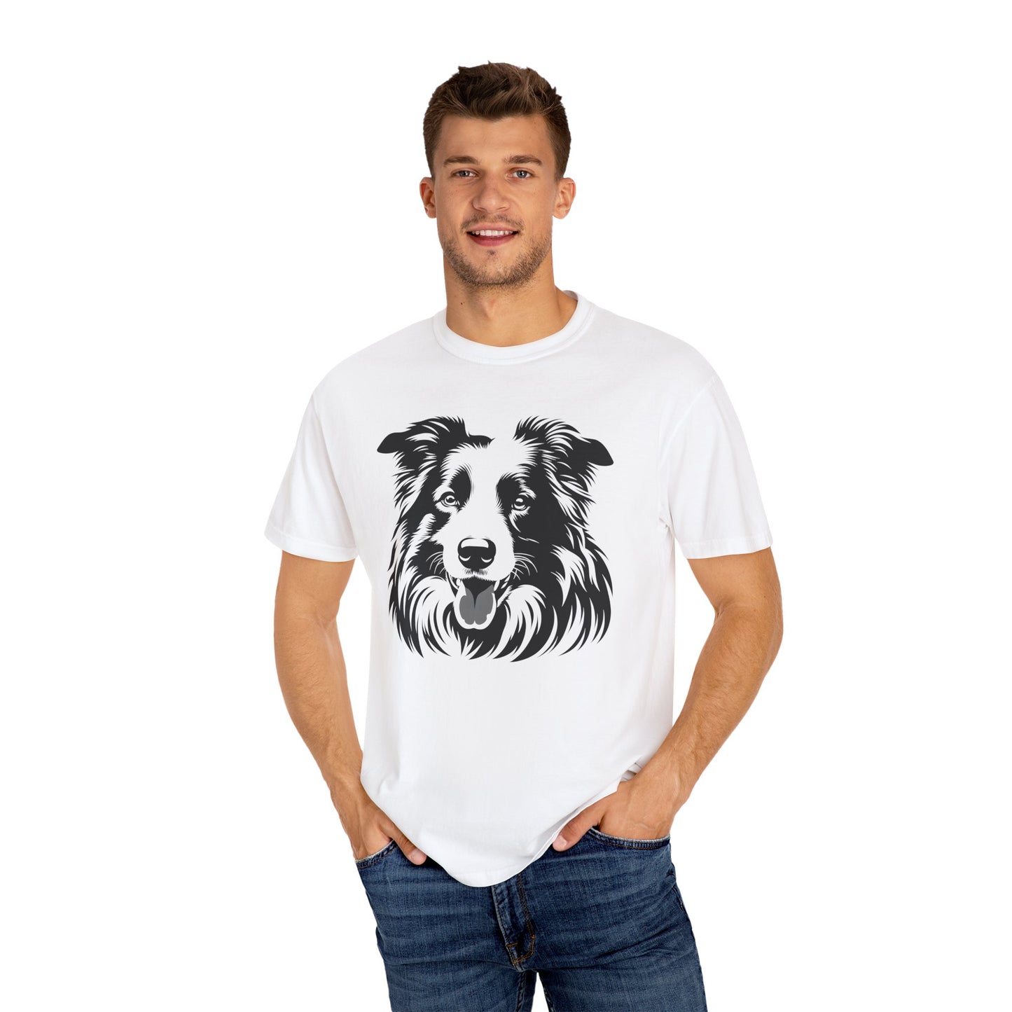 🖤 The Classic Collie – B/W Art Border Collie Tee - Perfect Gift for Dog Lovers