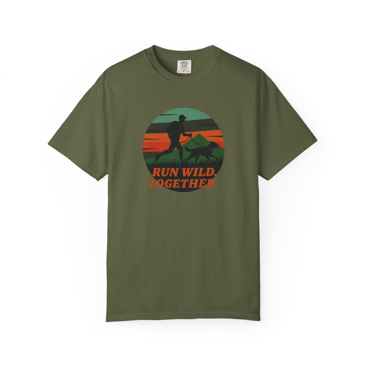 Canicross - Unisex Garment-Dyed T-Shirt - Run Wild Together Adventure Tee