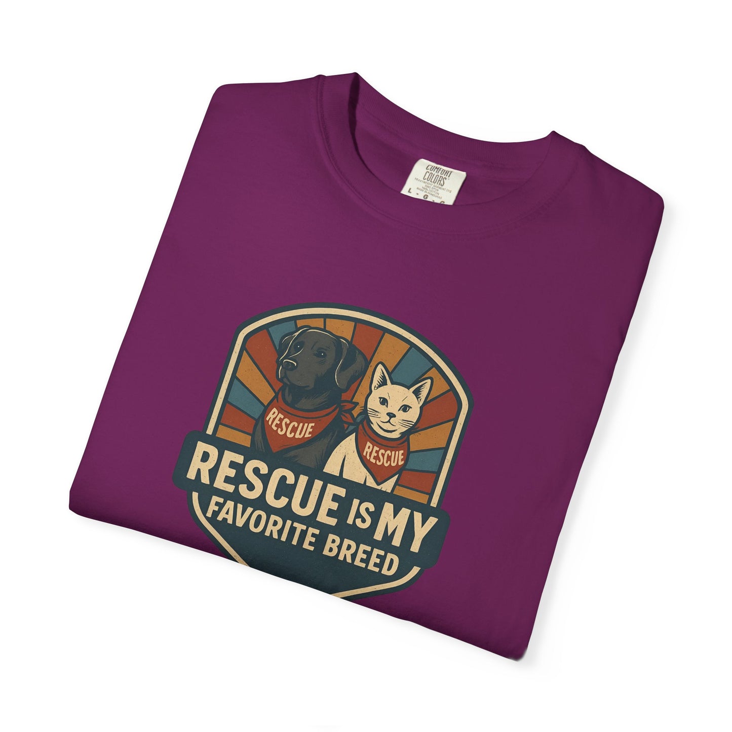 Rescue is My Favorite Breed T-Shirt, Unisex Animal Lover Tee, Pet Adoption Gift, Casual Wear, Dog Lover Shirt, Gift for Him/Her