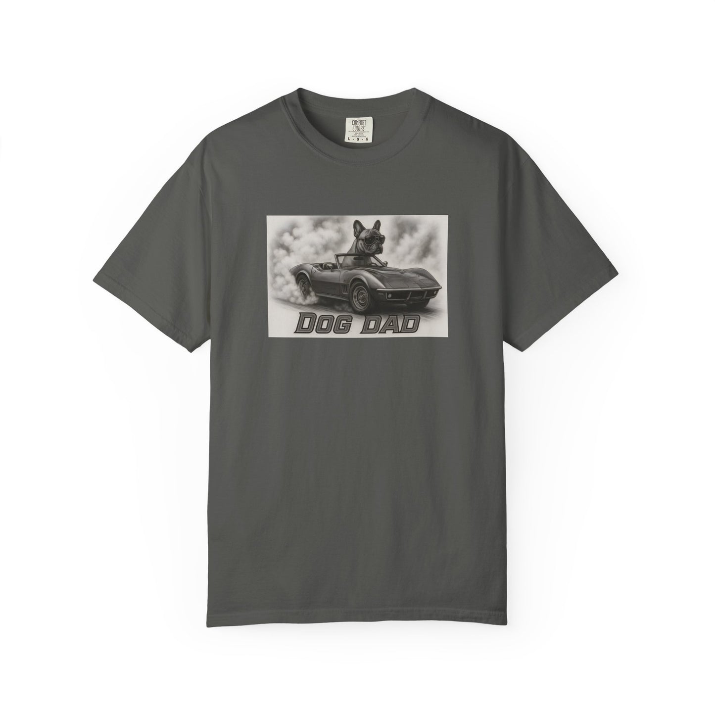 Dog Dad - French Bulldog - Cool Dogs in Cool Cars T-Shirt Collection | Funny Dog Lover Apparel for Men
