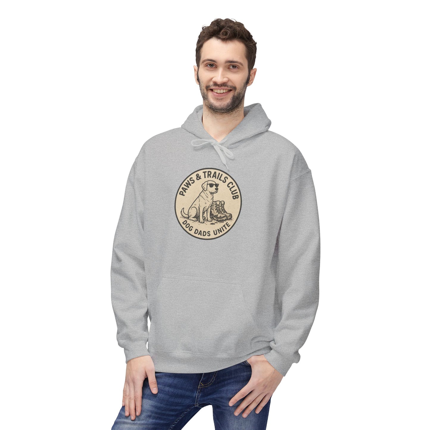 Dog Dad Fleece Hoodie, Unisex Softstyle Hooded Sweatshirt, Perfect Gift for Dog Lovers, Comfortable and Stylish