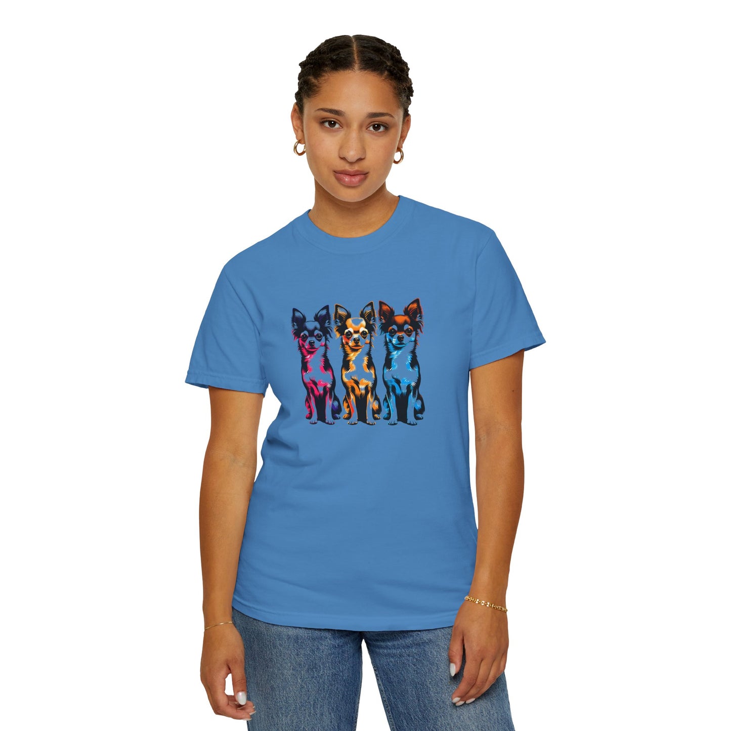 Colorful Chihuahua T-Shirt - Fun & Stylish Unisex Garment-Dyed Tee