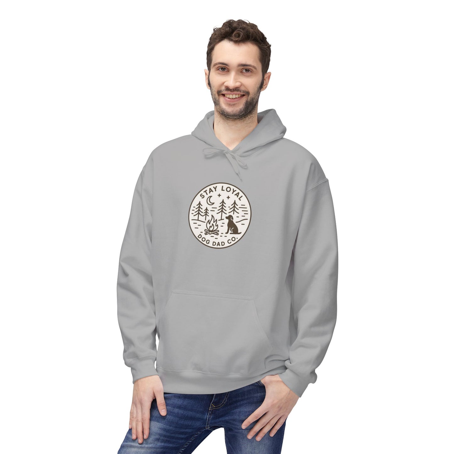 Dog Dad Fleece Hoodie, Unisex Softstyle Hooded Sweatshirt, Perfect Gift for Dog Lovers, Comfortable and Stylish