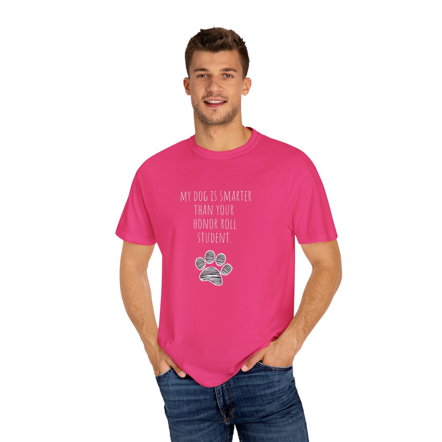 Unisex Dog Lover T-Shirt - "My Dog Is Smarter Than Your Honor Roll Student" - Perfect Gift for Pet Parents