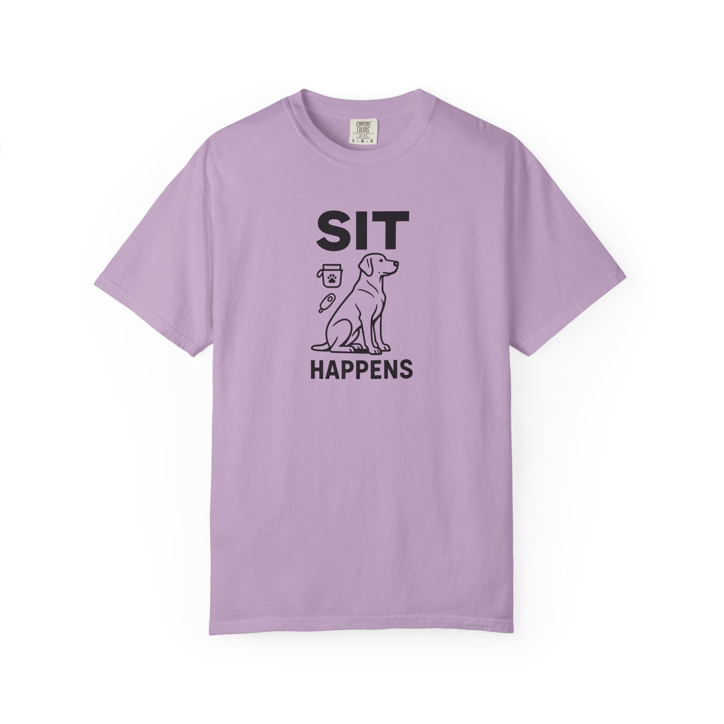 Dog Lovers Unisex T-Shirt - 'Sit Happens' Graphic Tee, Gift for Dog Owners, Pet Lovers, Casual Wear, Funny Dog Shirt