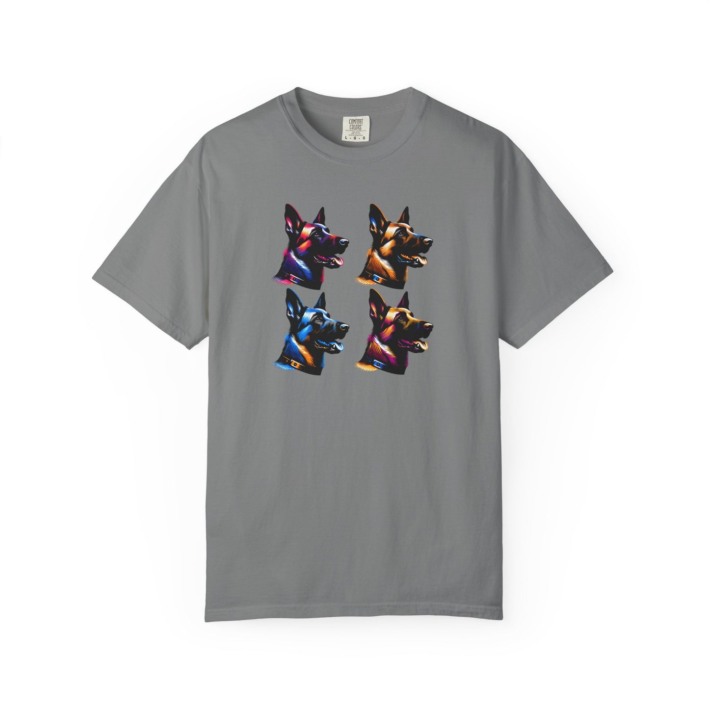 Colorful Belgium Malinois Portrait Unisex Garment-Dyed T-Shirt