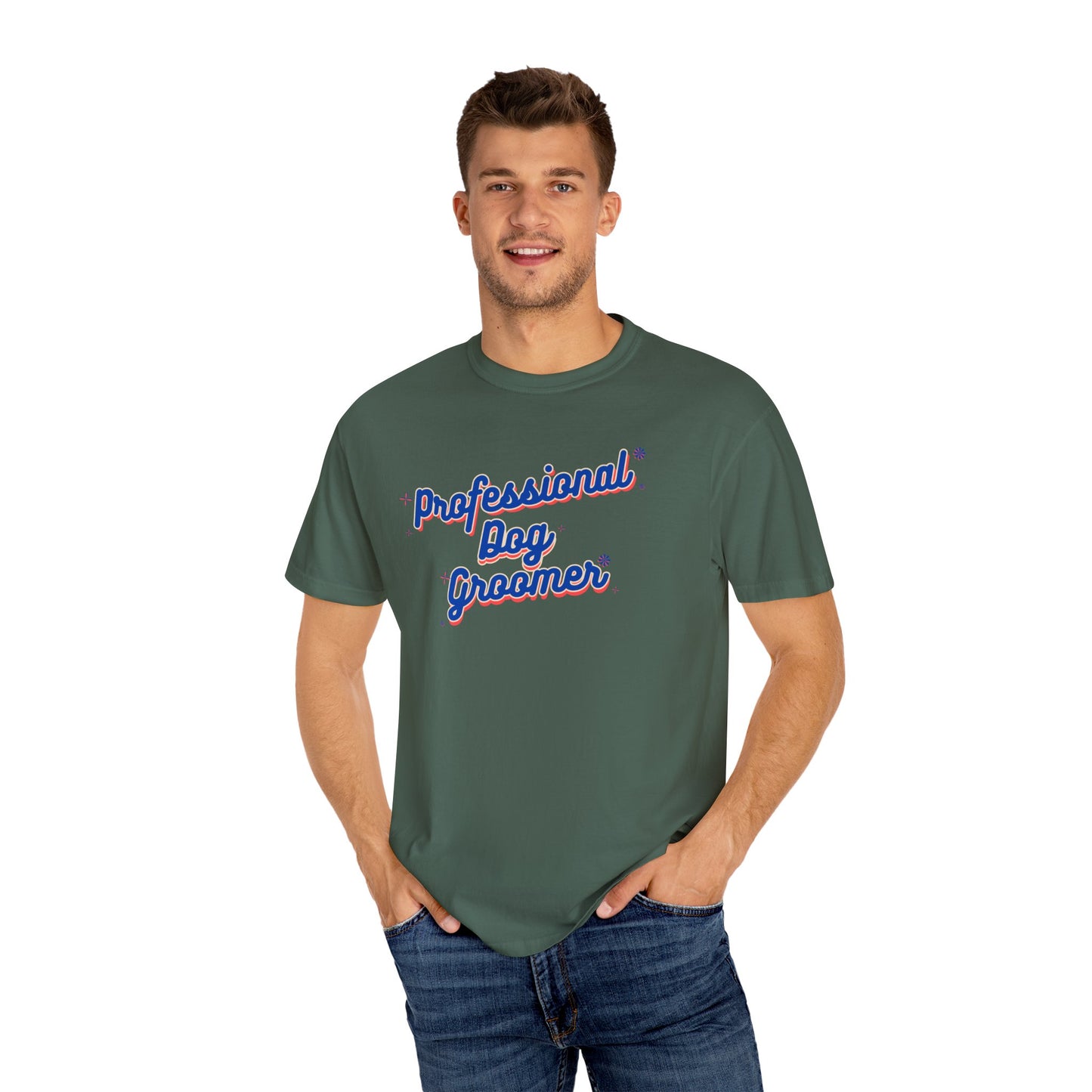 Professional Dog Groomer T-Shirt - Unisex Garment-Dyed Tee for Dog Lovers and Groomers