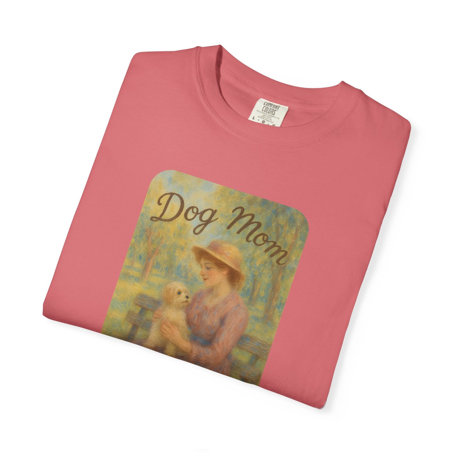 Dog Mom Garment-Dyed T-Shirt - Perfect Gift for Pet Lovers, Casual Wear, Dog Owners, Mother's Day, Dog-Themed Apparel