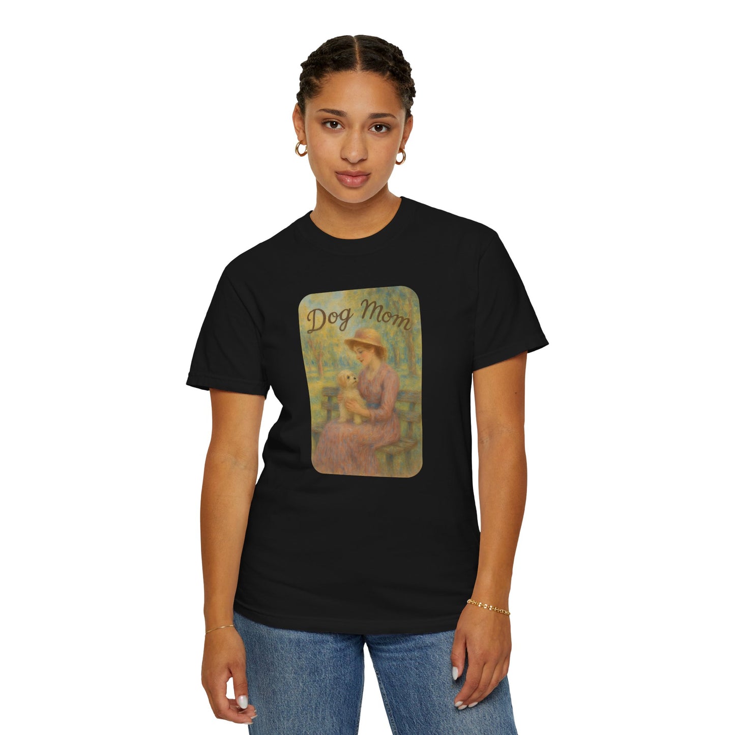 Dog Mom Garment-Dyed T-Shirt - Perfect Gift for Pet Lovers, Casual Wear, Dog Owners, Mother's Day, Dog-Themed Apparel