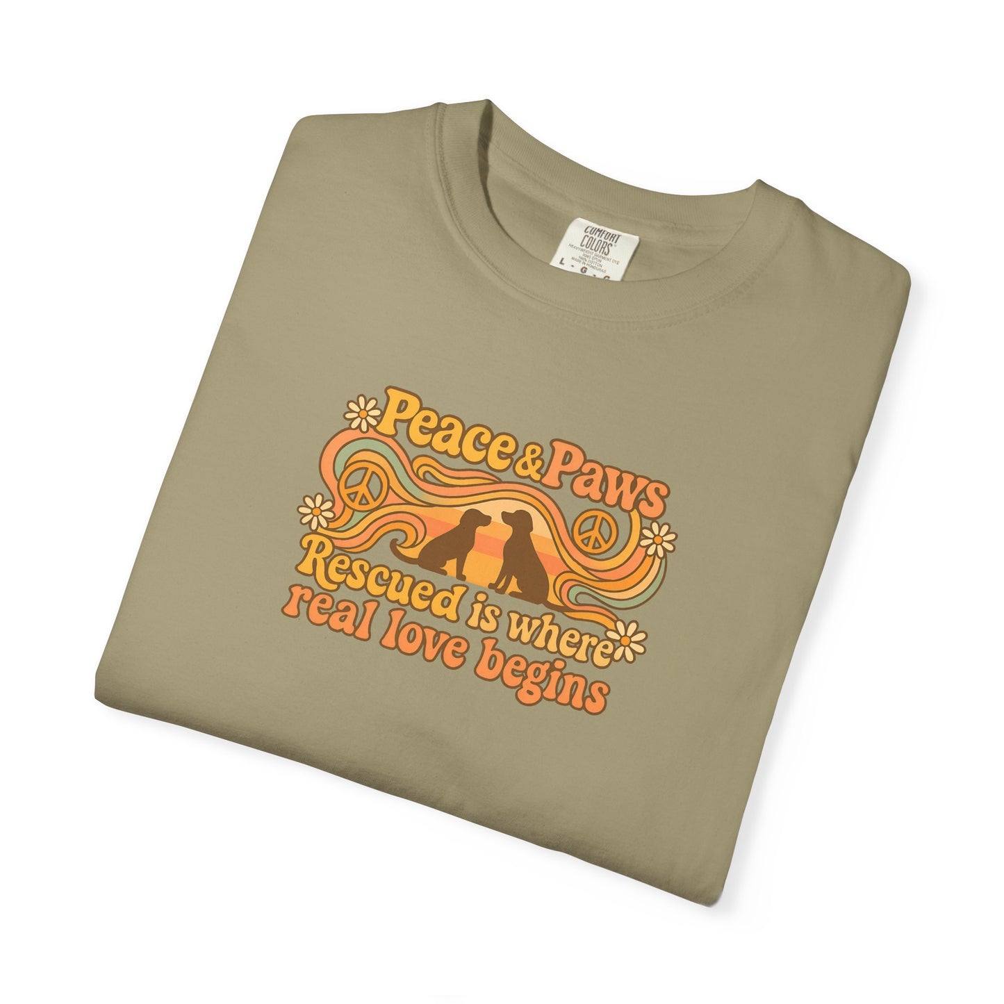 Peace & Paws T-Shirt, Perfect Gift for Couples, Vintage Style Tee, Unisex Casual Wear, Summer Fashion, Statement Shirt