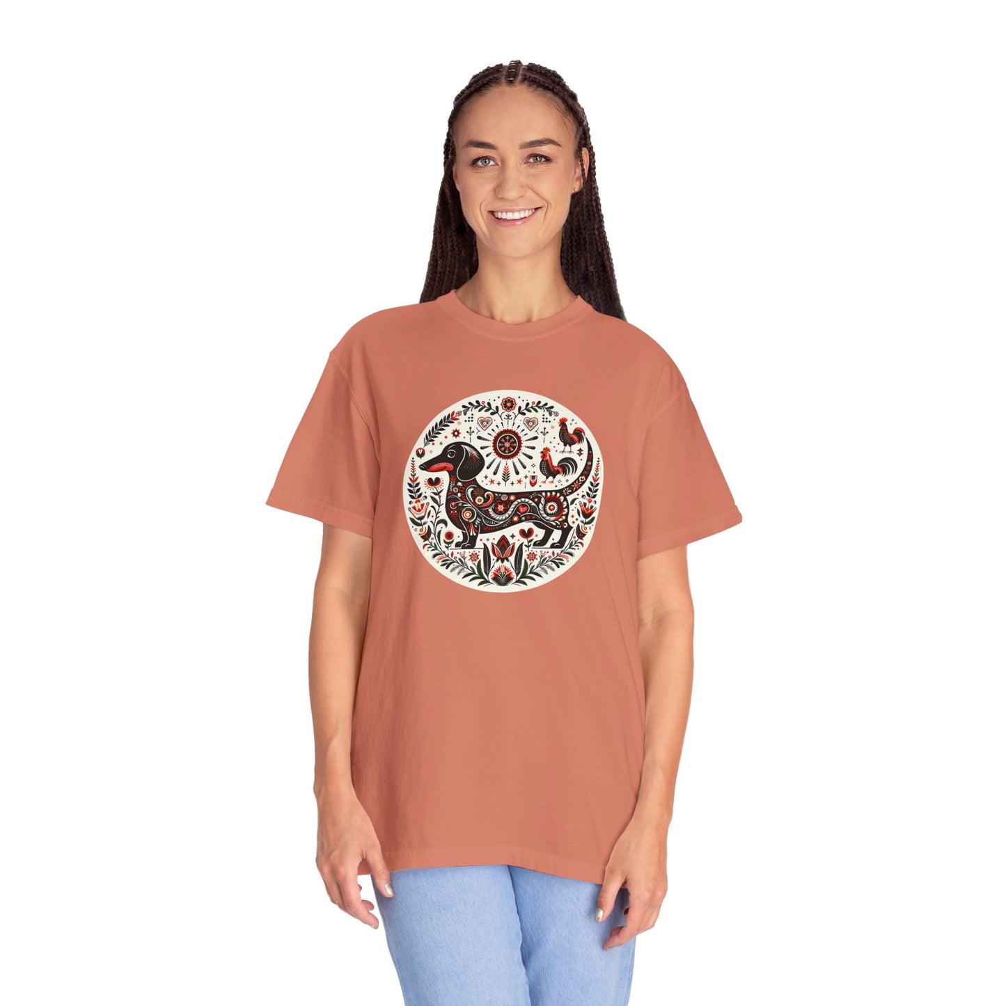 Artistic Animal Print T-Shirt - Unisex Garment-Dyed Tee for Nature Lovers, Festivals, Boho Style, Gift Idea, Everyday Wear