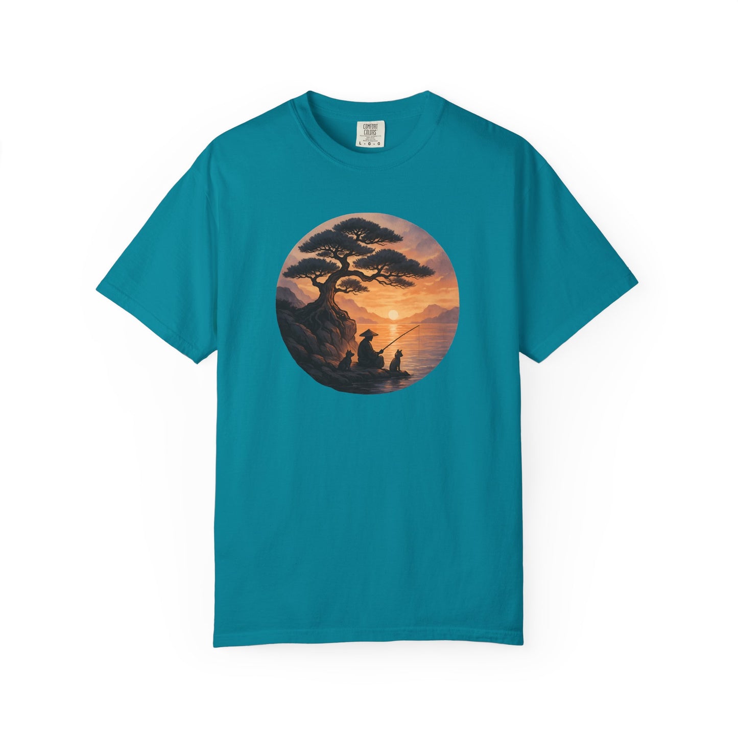 Vintage Sunset Fisherman Unisex T-shirt