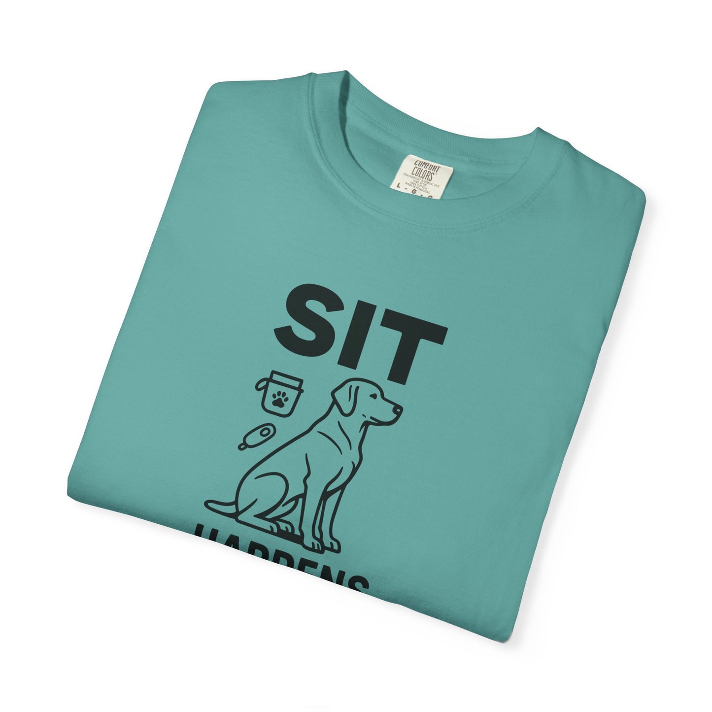 Dog Lovers Unisex T-Shirt - 'Sit Happens' Graphic Tee, Gift for Dog Owners, Pet Lovers, Casual Wear, Funny Dog Shirt