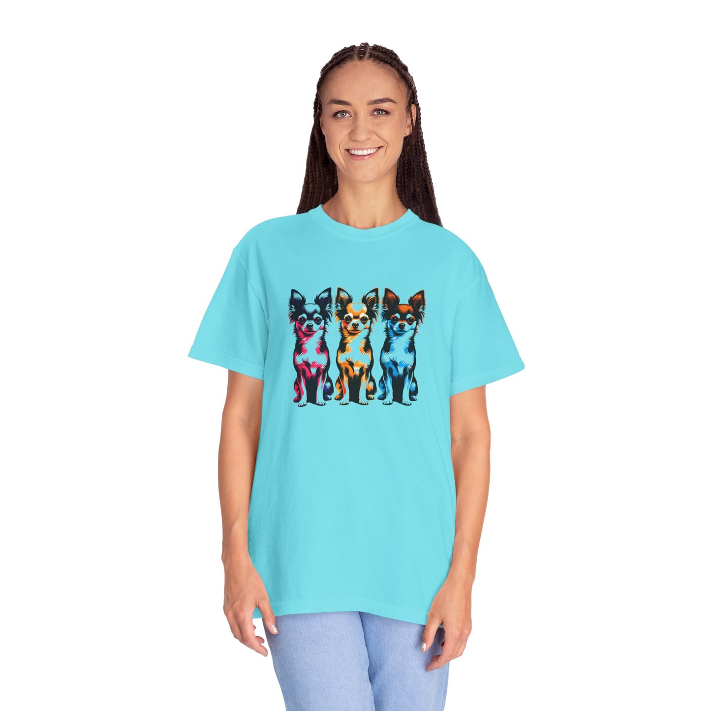 Colorful Chihuahua T-Shirt - Fun & Stylish Unisex Garment-Dyed Tee