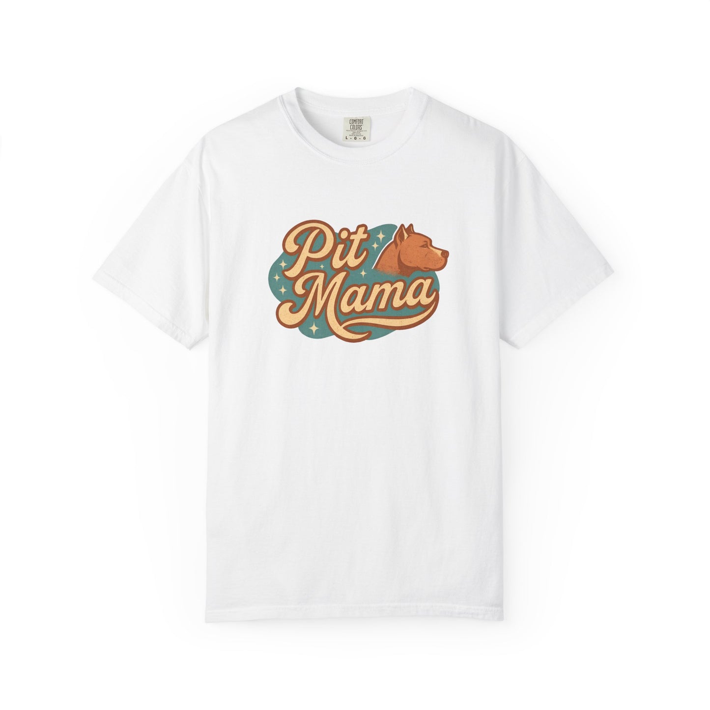 Pit Mama Unisex Garment-Dyed T-shirt, Dog Lover Gift, Animal Mom T-shirt, Casual Pet Apparel, Perfect for Dog Days!