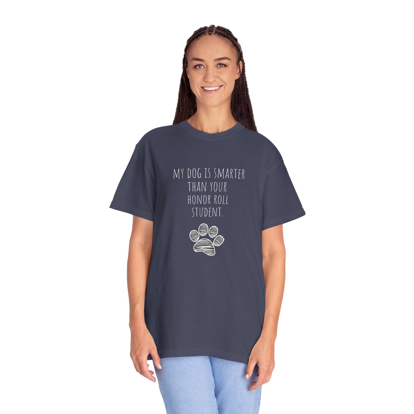 Unisex Dog Lover T-Shirt - "My Dog Is Smarter Than Your Honor Roll Student" - Perfect Gift for Pet Parents