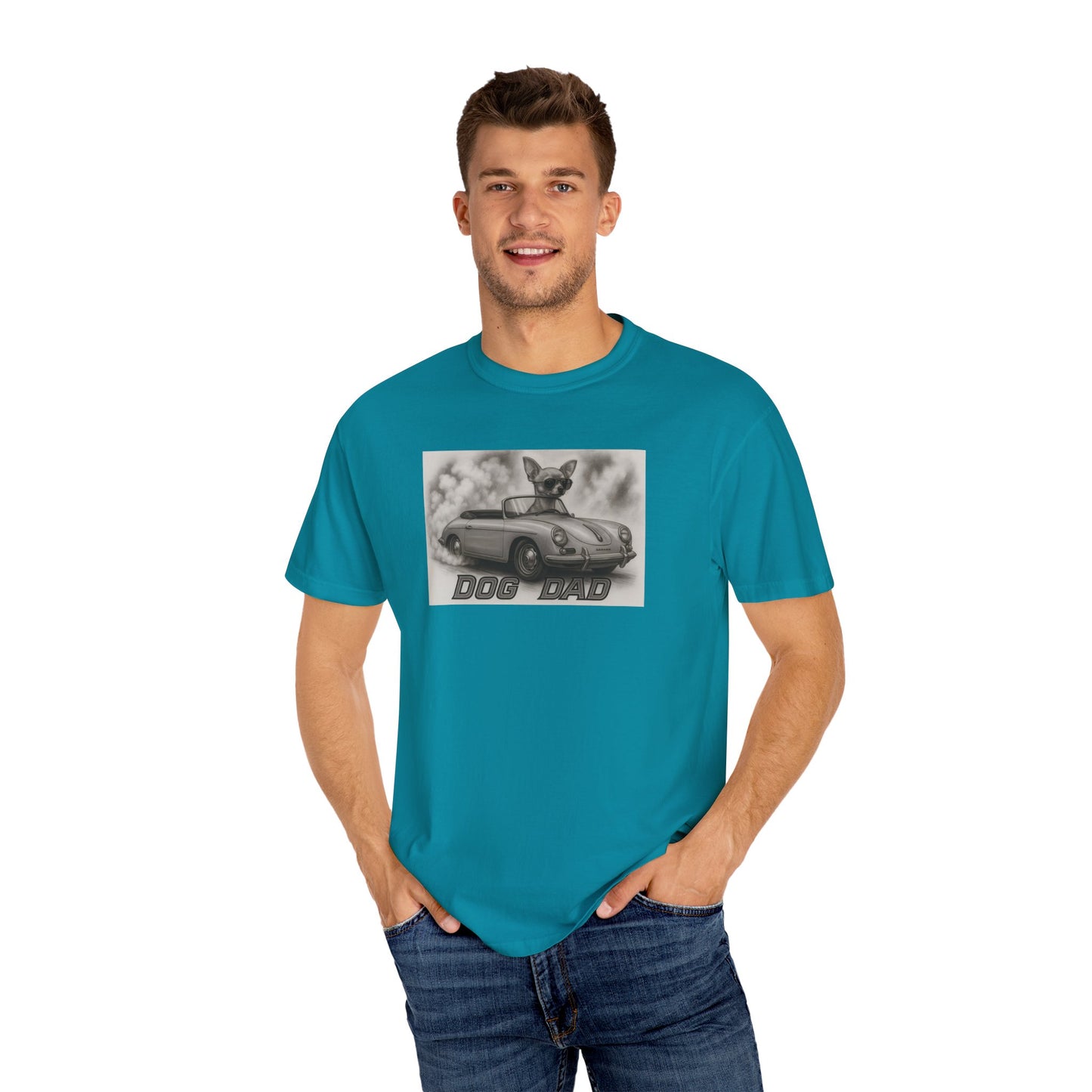 Dog Dad - Chihuahua - Cool Dogs in Cool Cars T-Shirt Collection | Funny Dog Lover Apparel for Men