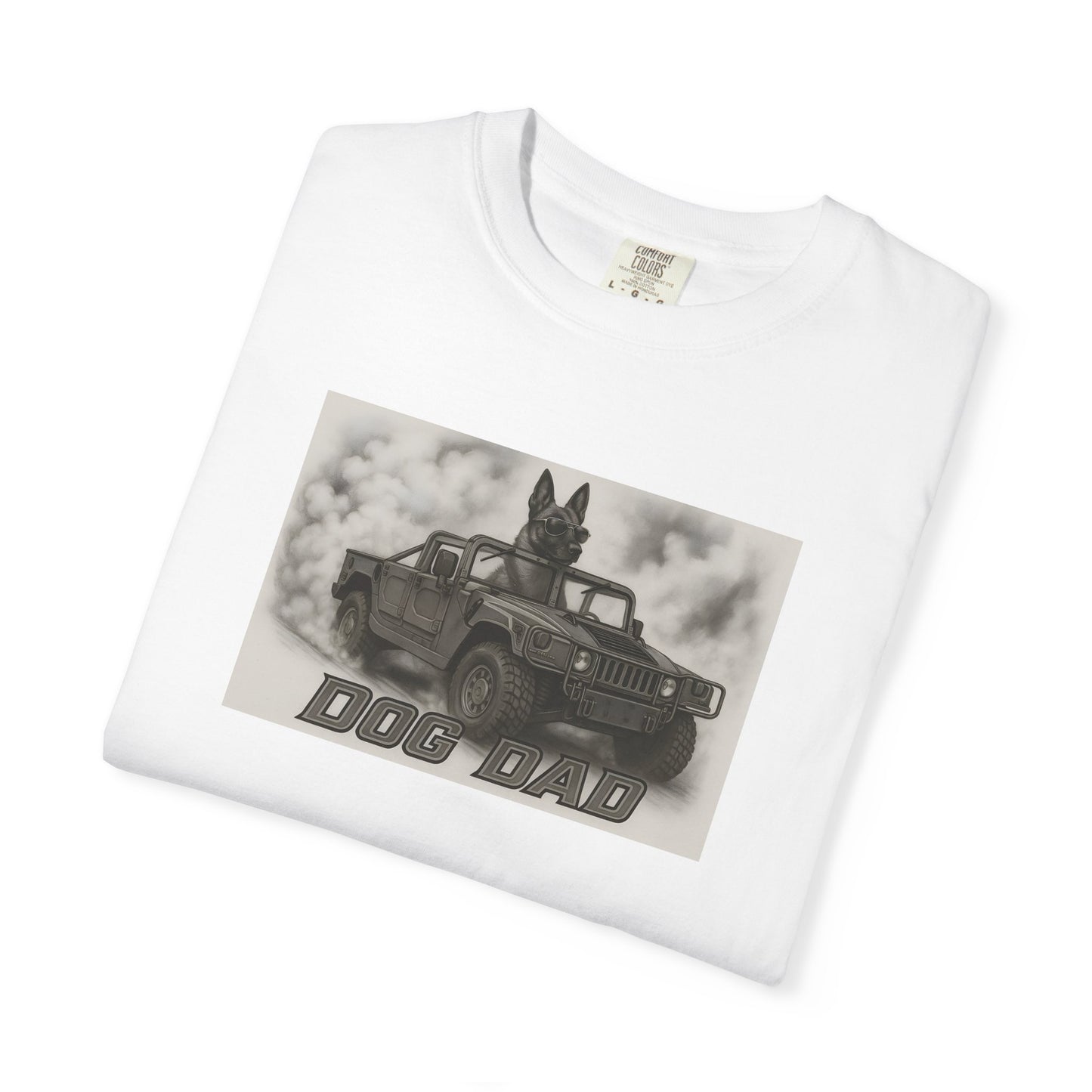 Dog Dad - Belgium Malinois - Cool Dogs in Cool Cars T-Shirt Collection | Funny Dog Lover Apparel for Men