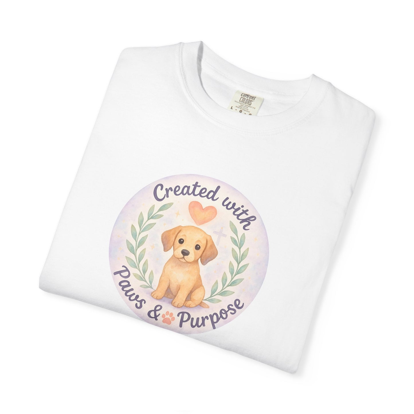 Created with Paws & Purpose T-Shirt, Pet Lover Gift, Dog Lover Apparel, Animal Rescue Support, Unique Gifts for Dog Owners