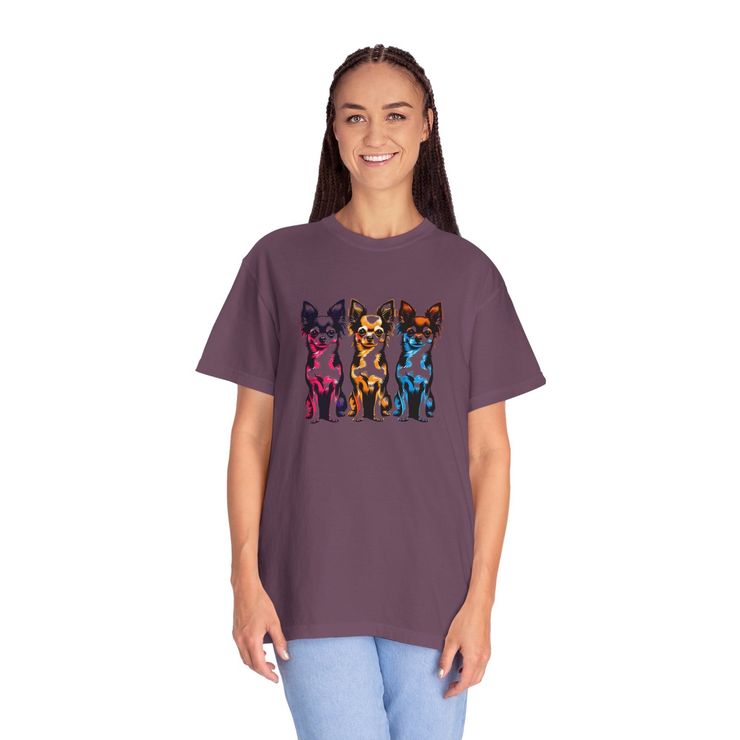 Colorful Chihuahua T-Shirt - Fun & Stylish Unisex Garment-Dyed Tee
