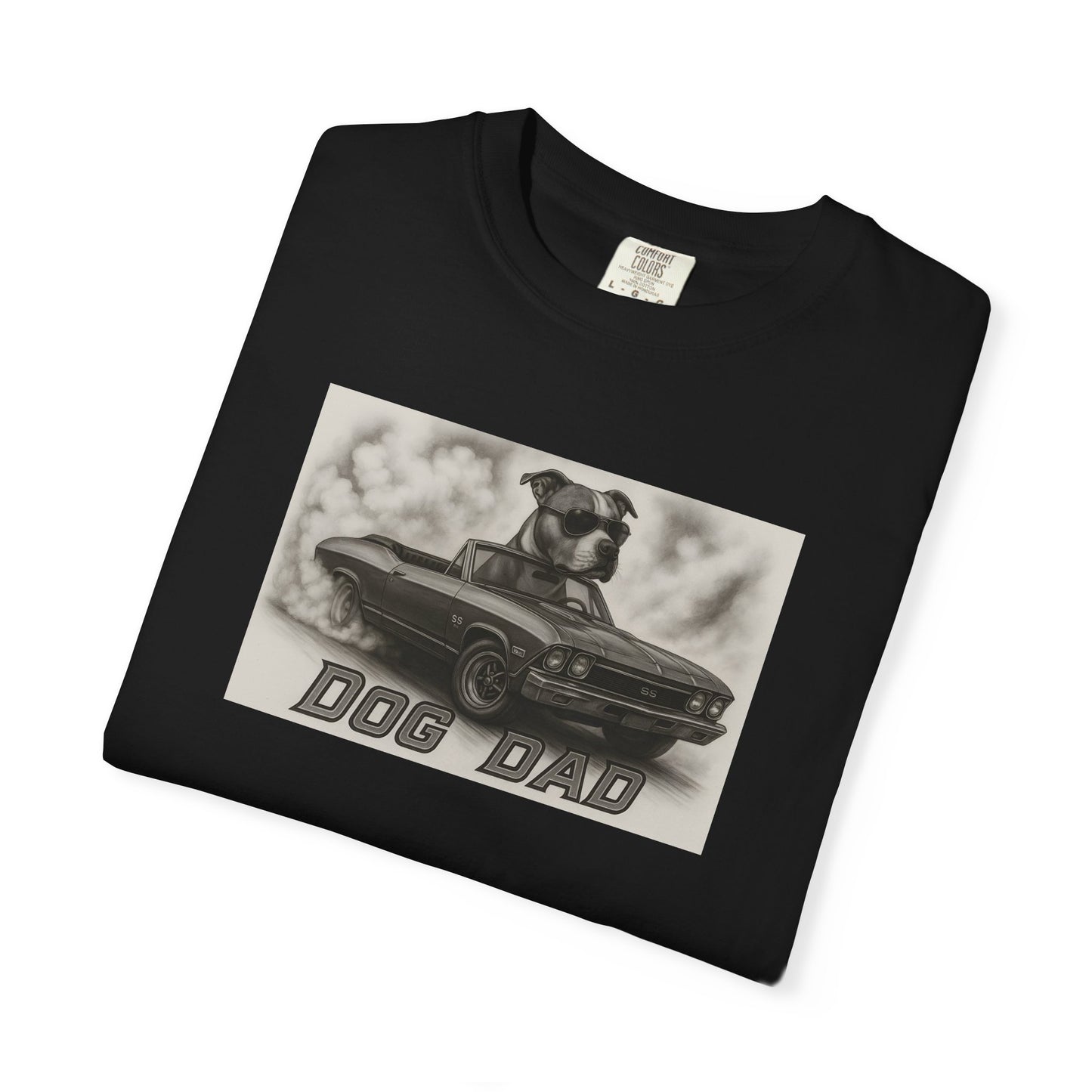 Dog Dad - American Staffordshire Terrier - Cool Dogs in Cool Cars T-Shirt Collection | Funny Dog Lover Apparel for Men