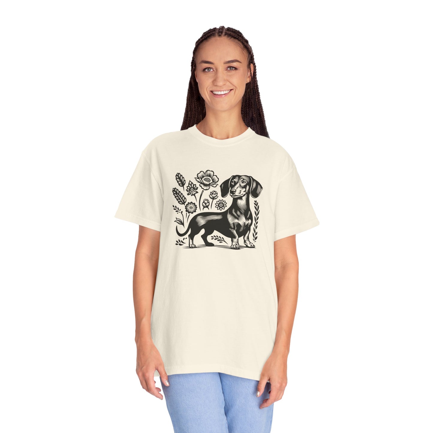 Floral Dachshund Unisex T-Shirt - Comfy Pet Lover Gift