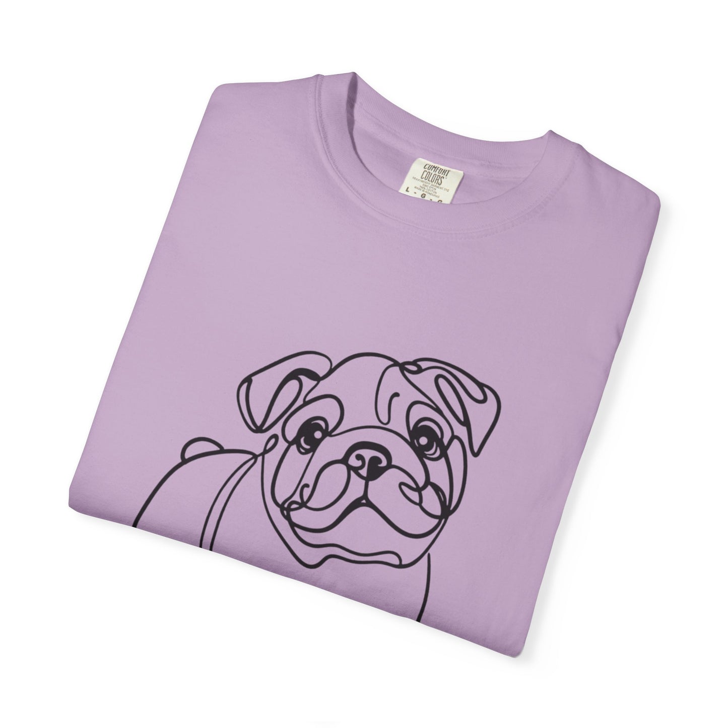 Unisex Garment-Dyed T-shirt with Minimalist Bulldog Design