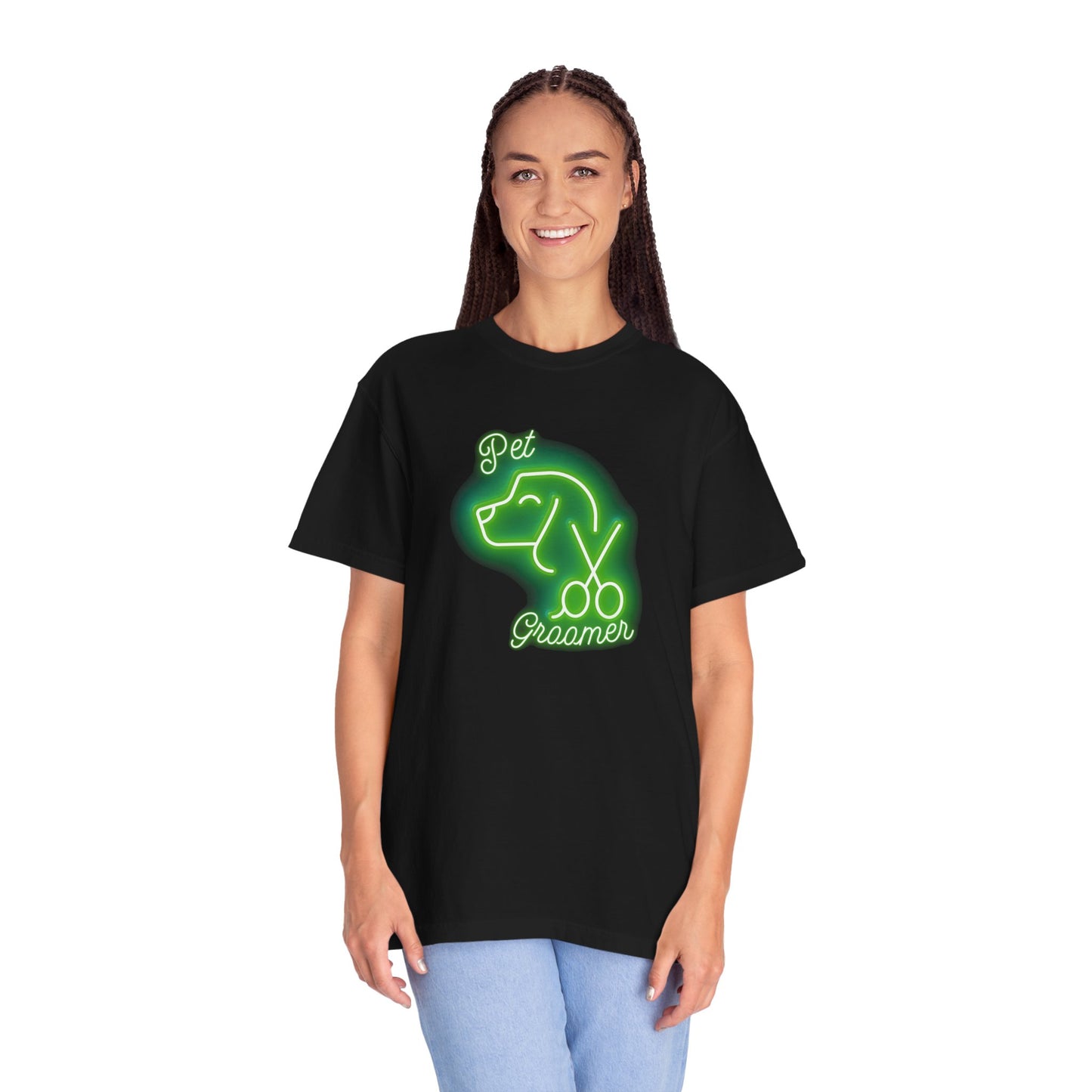 Pet Groomer Green Neon Graphic Unisex T-Shirt