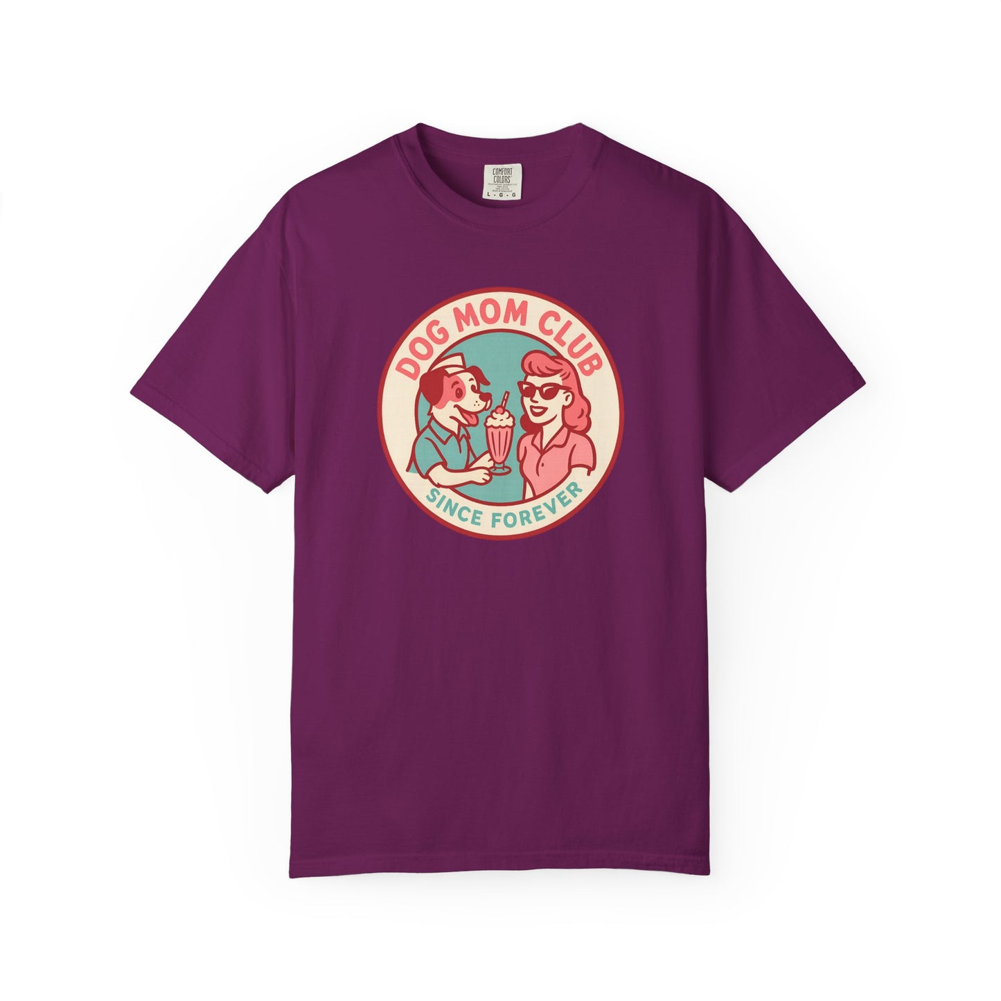 Dog Mom Club Garment-Dyed Tee | Casual Women's T-Shirt | Pet Lover Gift | Dog Mom Apparel | Cute Animal Lover Shirt