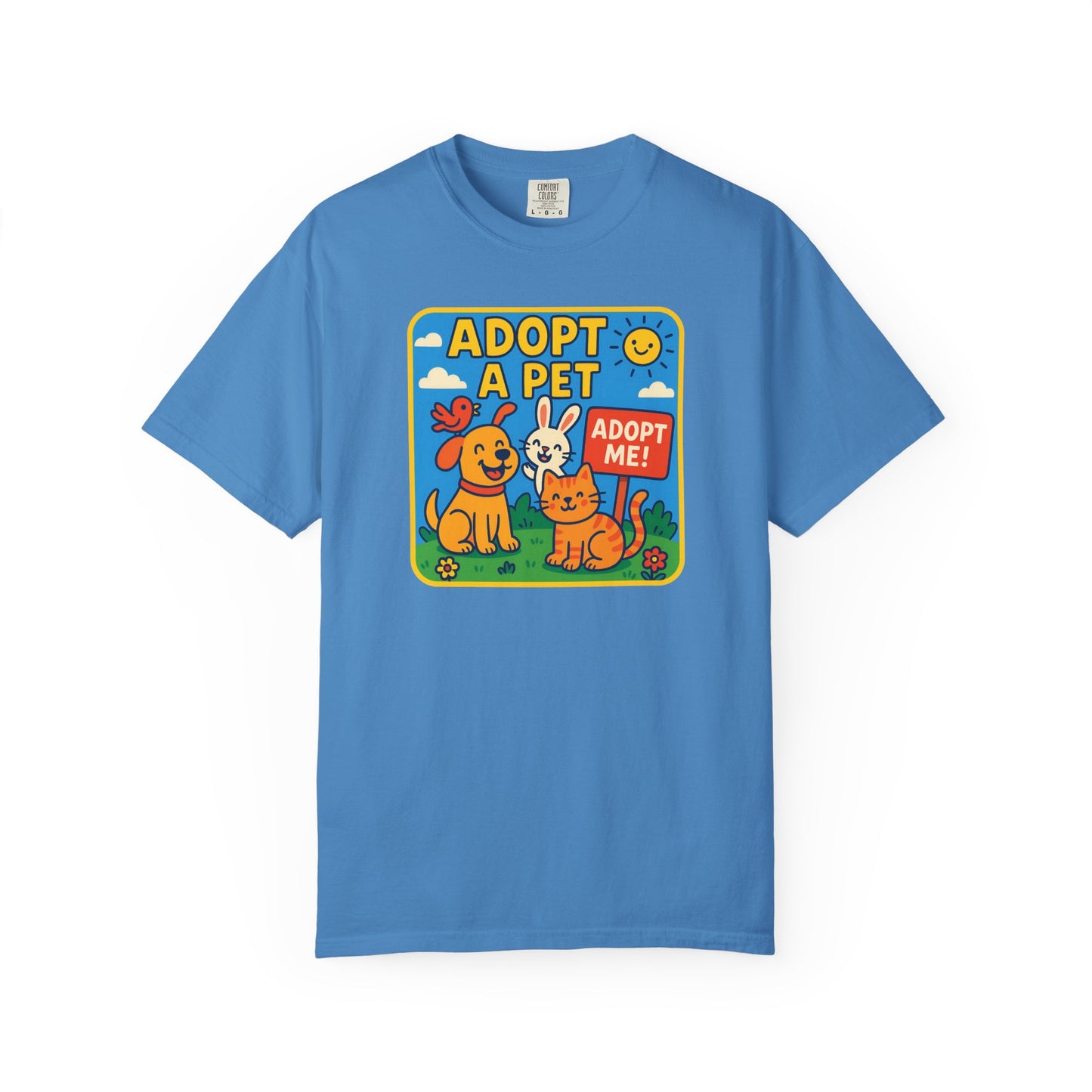 Adopt a Pet T-Shirt - Unisex Garment-Dyed Tee for Animal Lovers