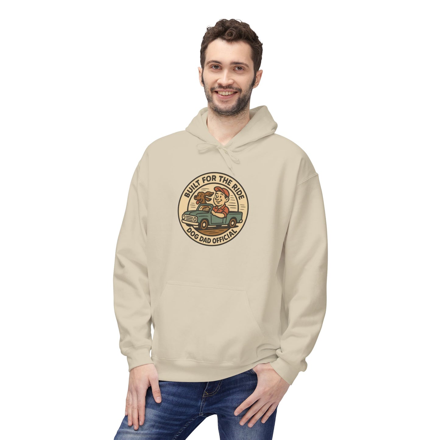 Dog Dad Fleece Hoodie, Unisex Softstyle Hooded Sweatshirt, Perfect Gift for Dog Lovers, Comfortable and Stylish