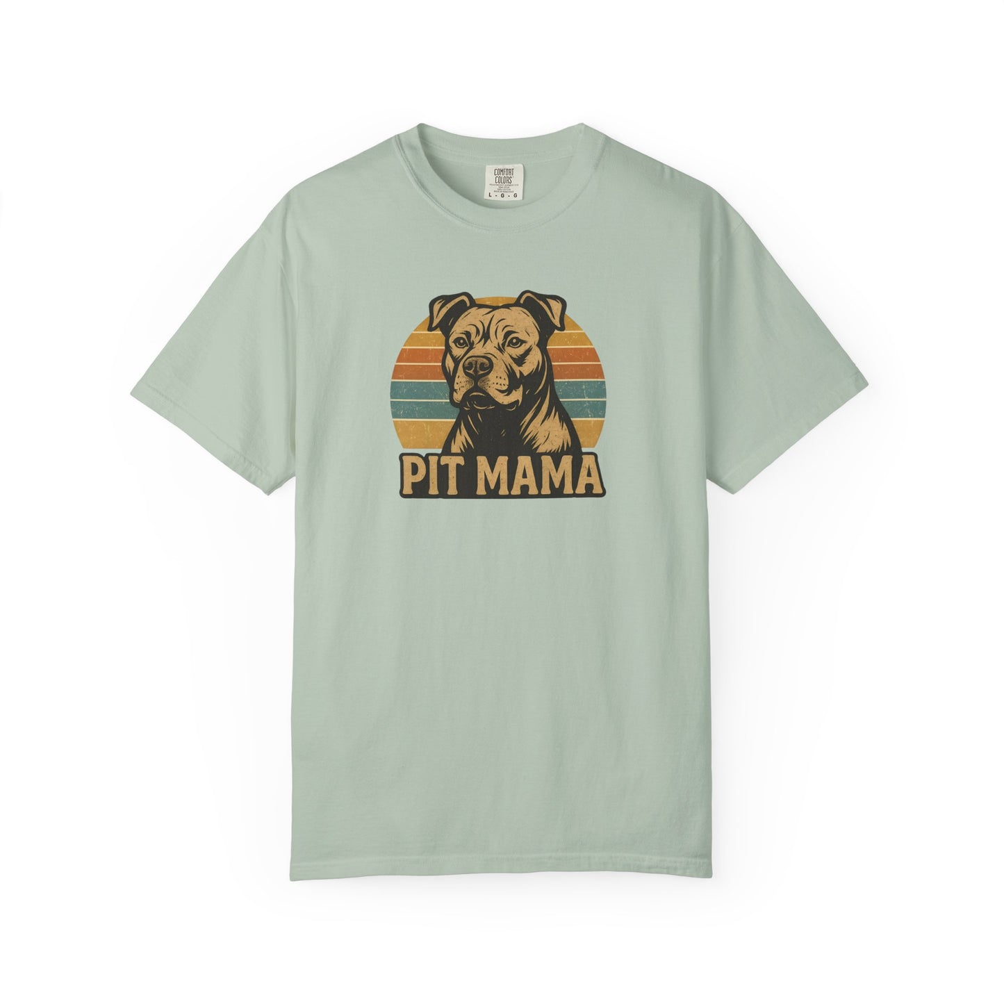 Retro Pit Mama T-Shirt | Garment-Dyed Tee for Dog Lovers | Perfect for Casual Wear, Gifts, Birthdays, Pet Celebrations, Dog Adoption Events