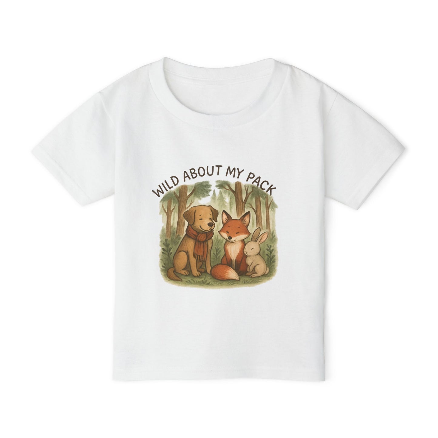 Wild About My Pack Toddler T-shirt, Kids Animal Tee, Cute Toddler Shirt, Forest Friends Apparel, Baby Shower Gift, Playful Nature Top
