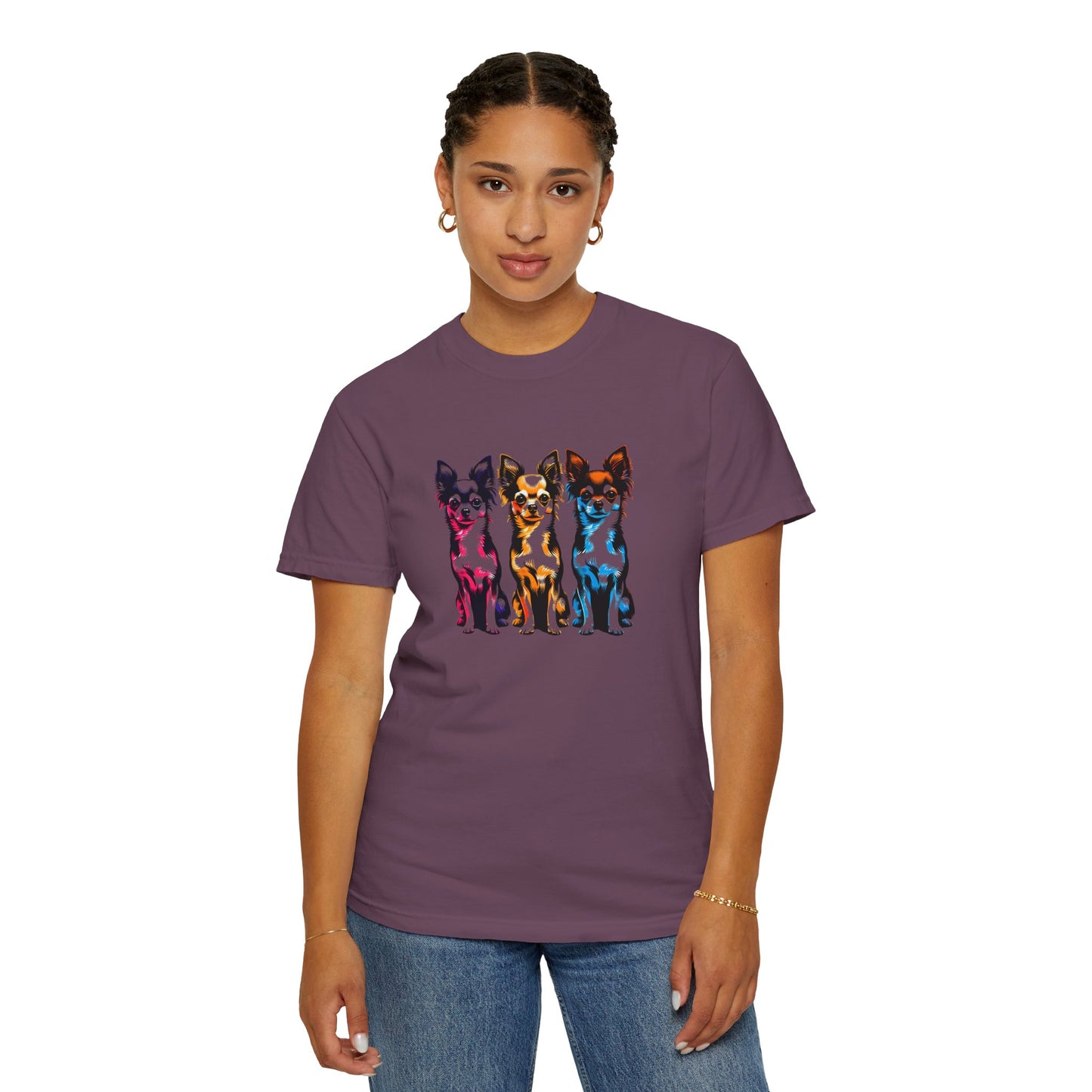 Colorful Chihuahua T-Shirt - Fun & Stylish Unisex Garment-Dyed Tee