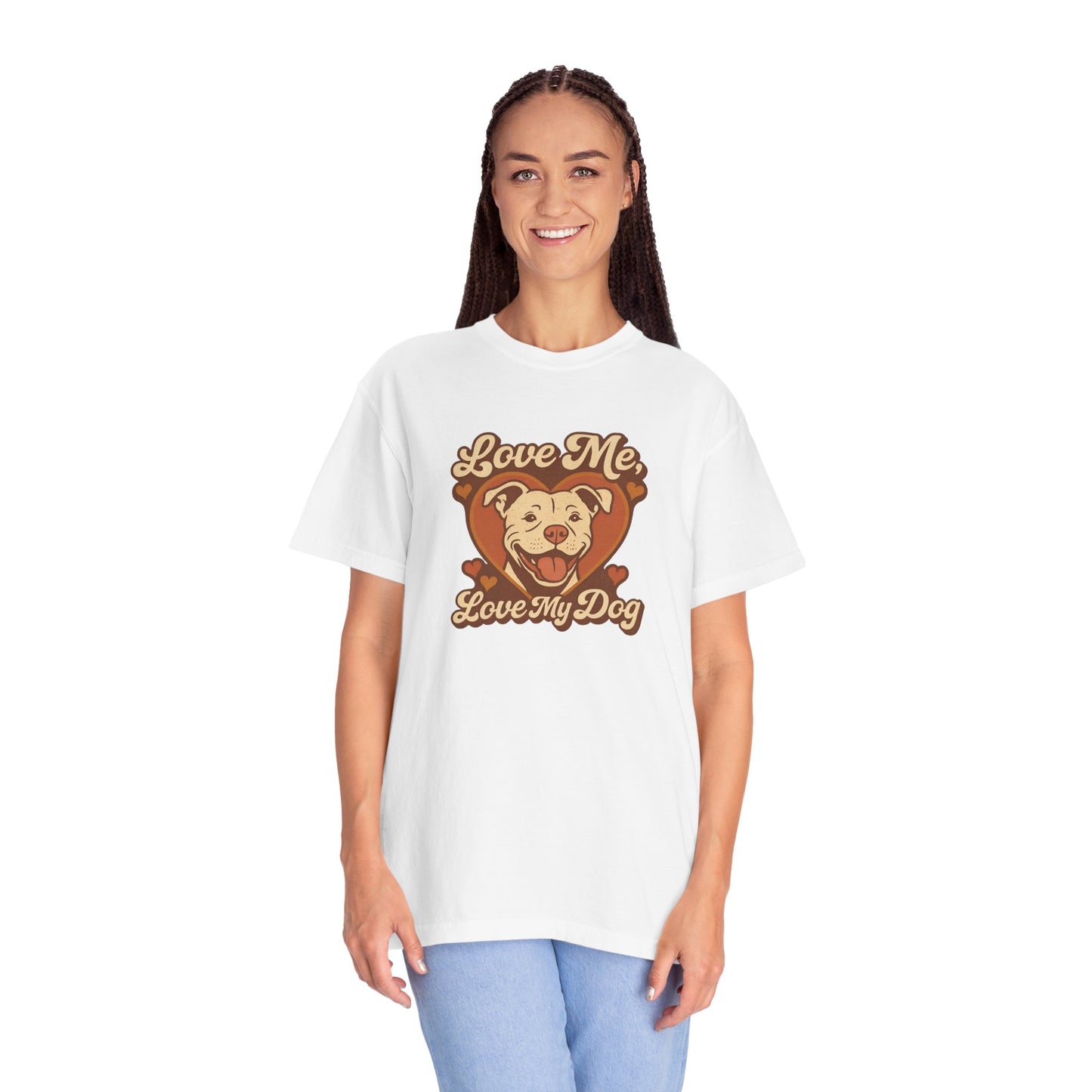 Love My Dog Unisex Garment-Dyed T-Shirt, Dog Lover Gift, Animal Rescue T-Shirt, Pet Appreciation Shirt, Animal Lover Apparel