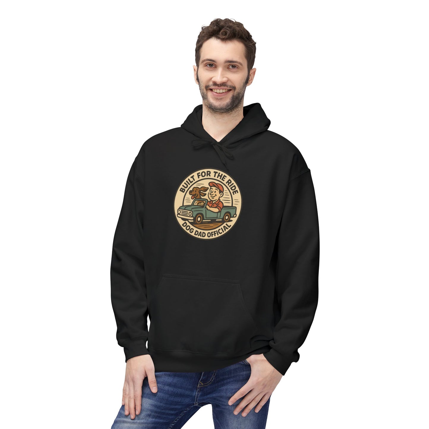 Dog Dad Fleece Hoodie, Unisex Softstyle Hooded Sweatshirt, Perfect Gift for Dog Lovers, Comfortable and Stylish