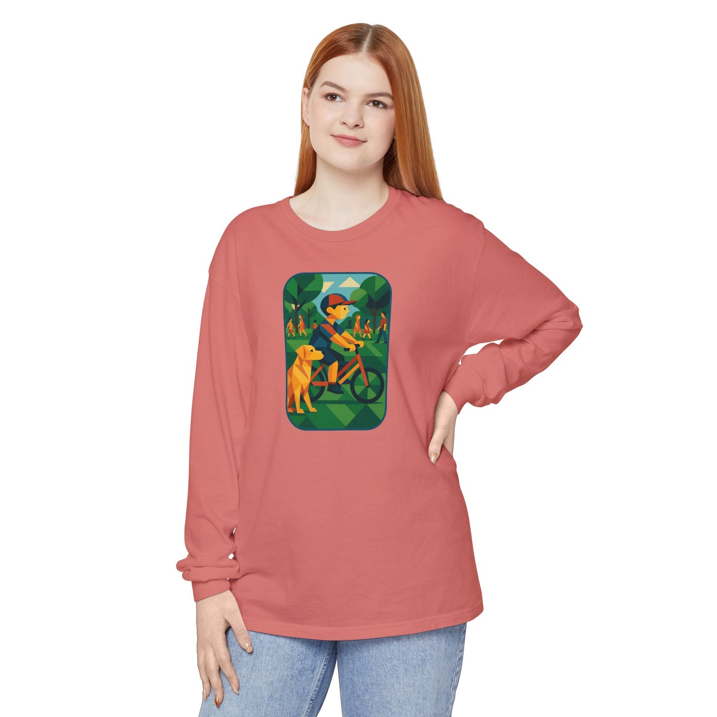 Park Walk Adventure T-Shirt, Eco-Friendly Tee, Dog Lover Apparel, Nature Print Shirt, Perfect for Outdoor Activities