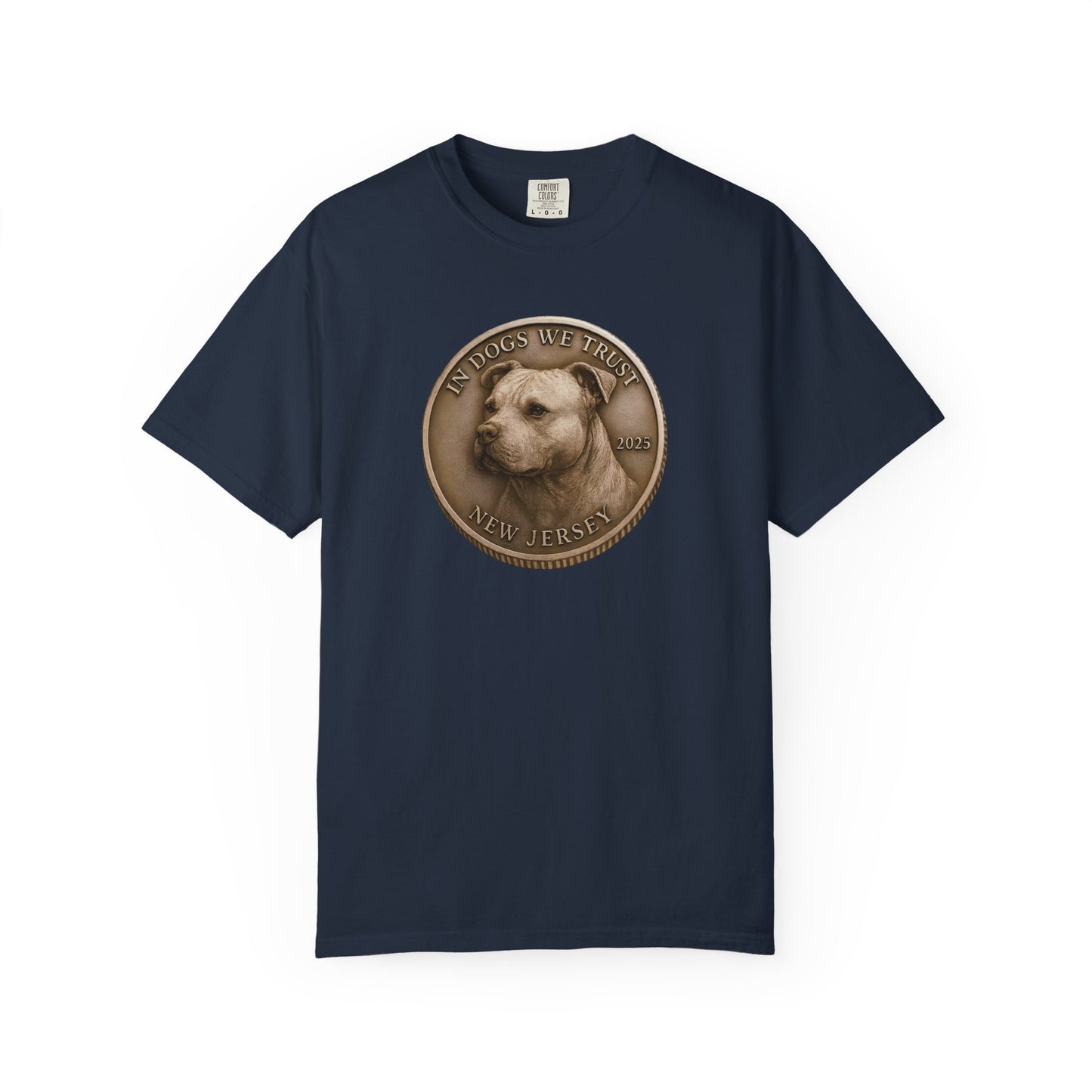 New Jersey State Coin T-Shirt Collection - Proud Dog Breed Illustrations