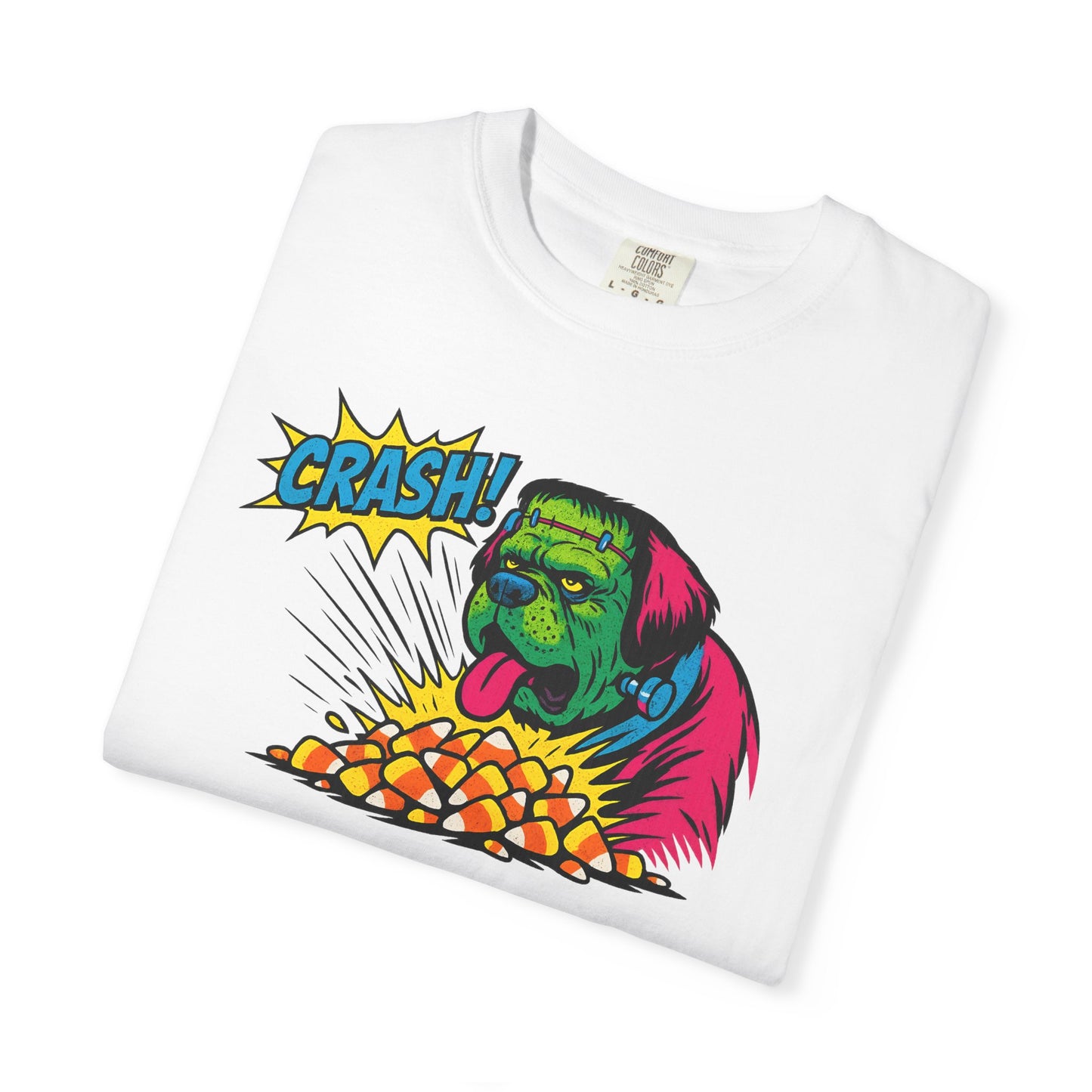 Vibrant Cartoon Graphic Tee, Crash Tee, Funky T-Shirt, Unisex Graphic Shirt, Casual Wear, Fun Gift Idea