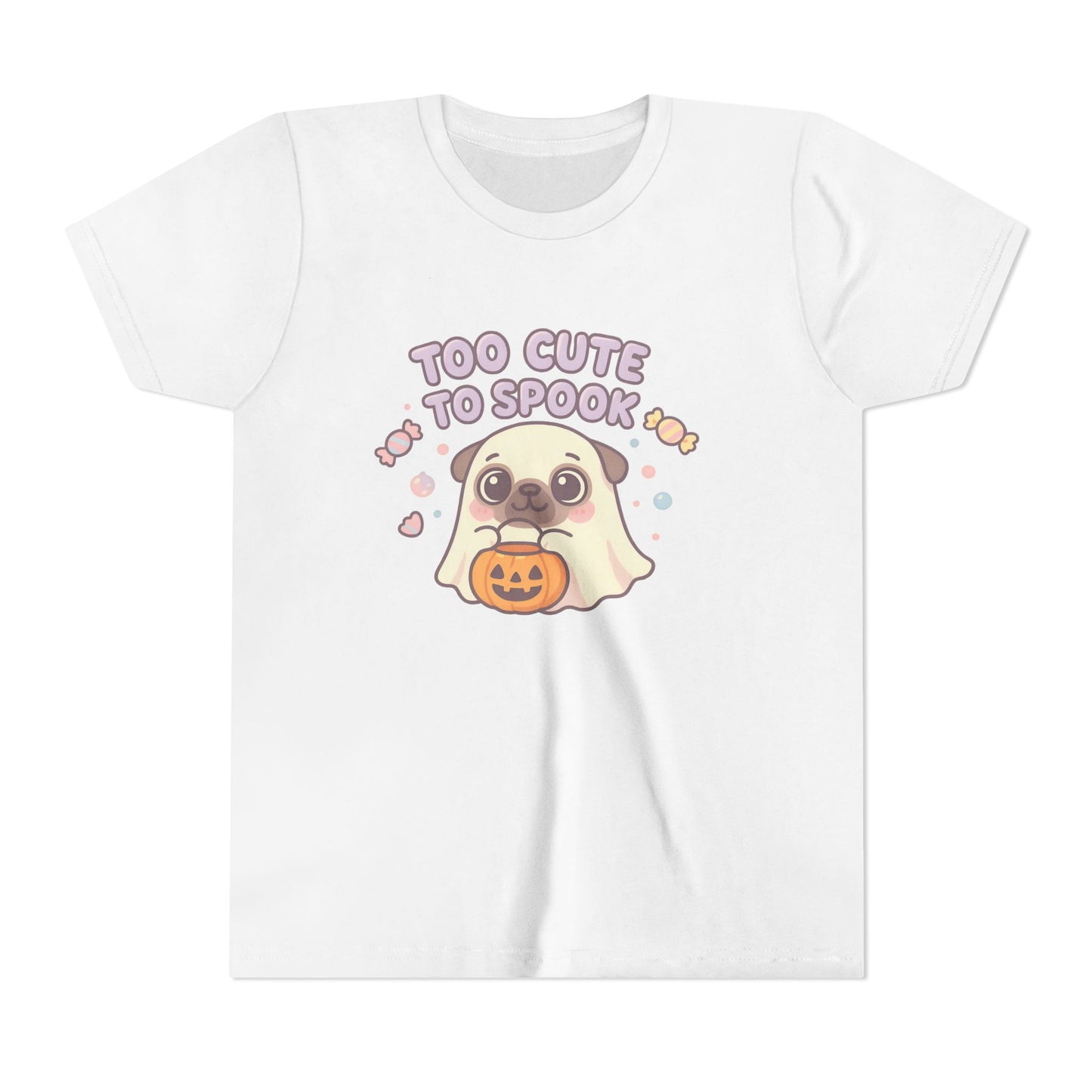 Cute Halloween Ghost Youth Tee, Spooky Shirt for Kids, Halloween Apparel, Trick or Treat T-Shirt, Funny Kids' Shirt