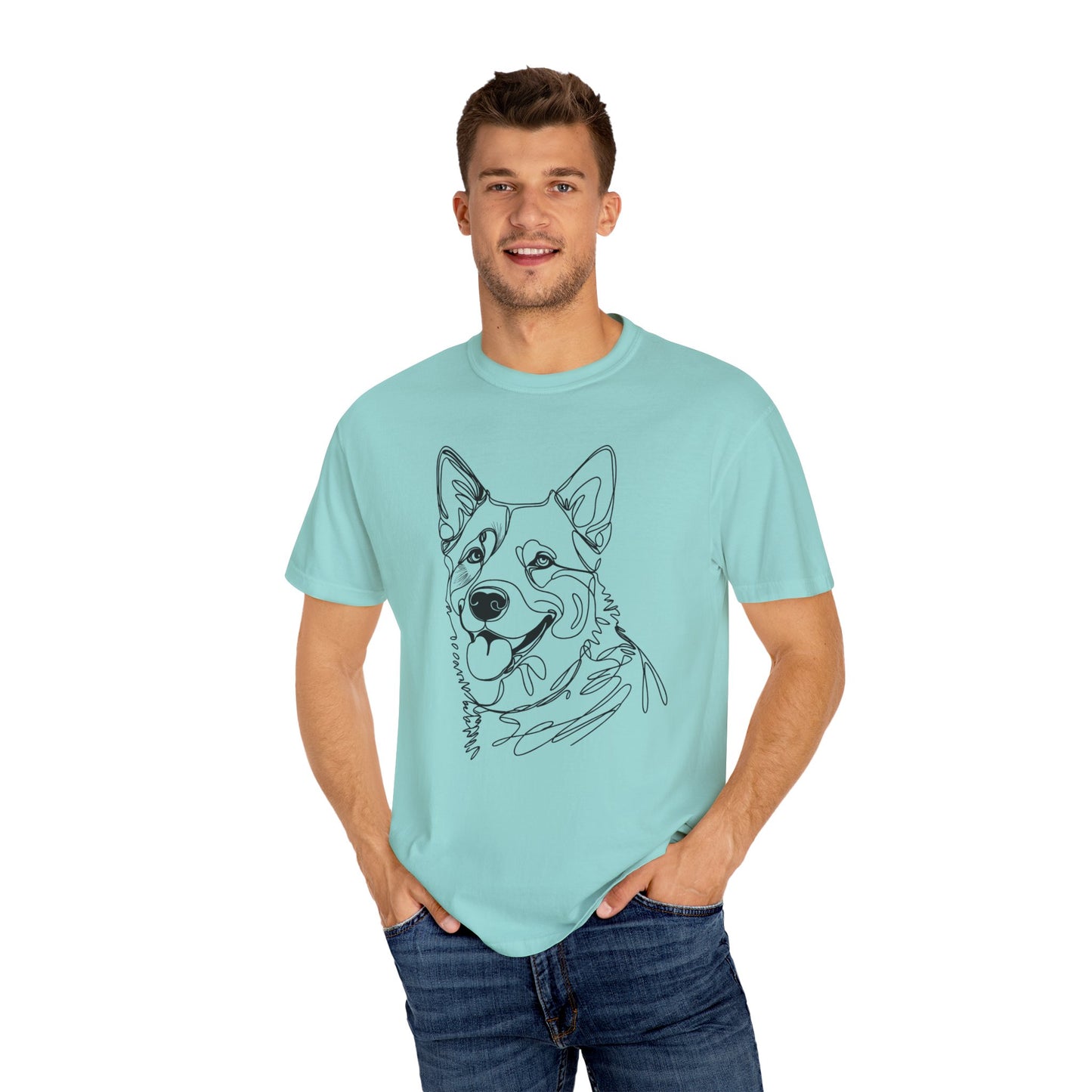 🖤 True Grit – Blue Heeler Line Art Tee