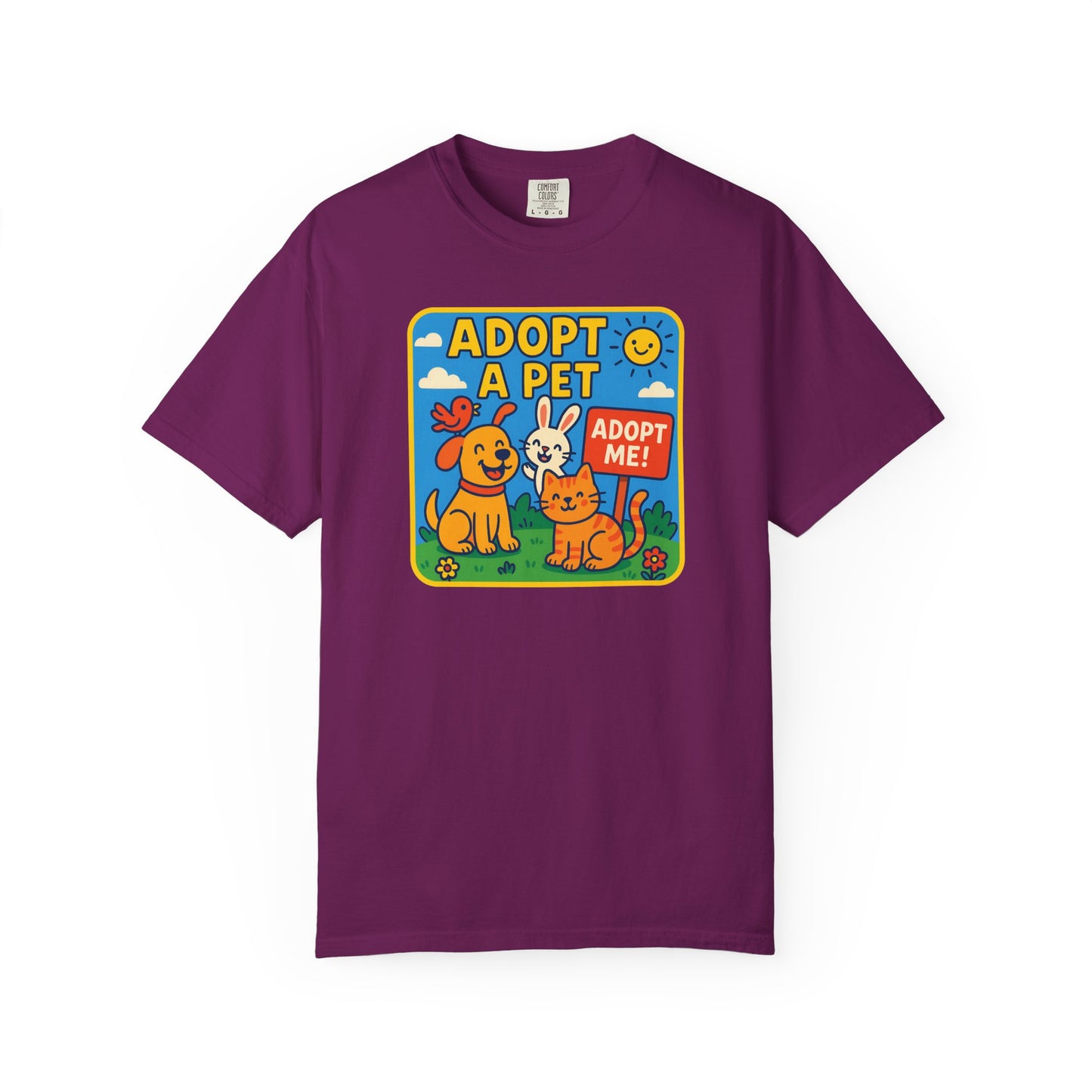 Adopt a Pet T-Shirt - Unisex Garment-Dyed Tee for Animal Lovers
