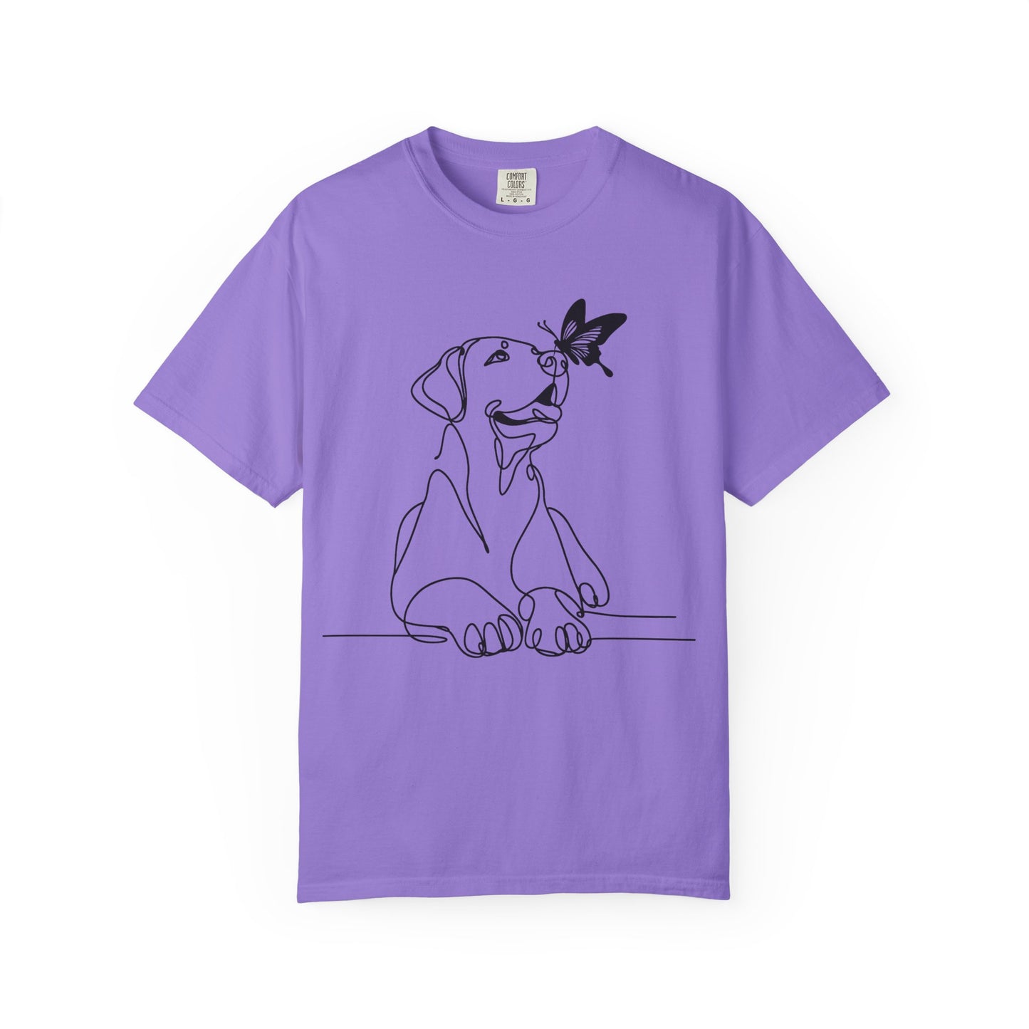 Adorable Dog and Butterfly T-Shirt, Cute Pet Tee, Dog Lover Gift, Casual Wear, Animal Lover Apparel, Birthday Gift for Dog Owners