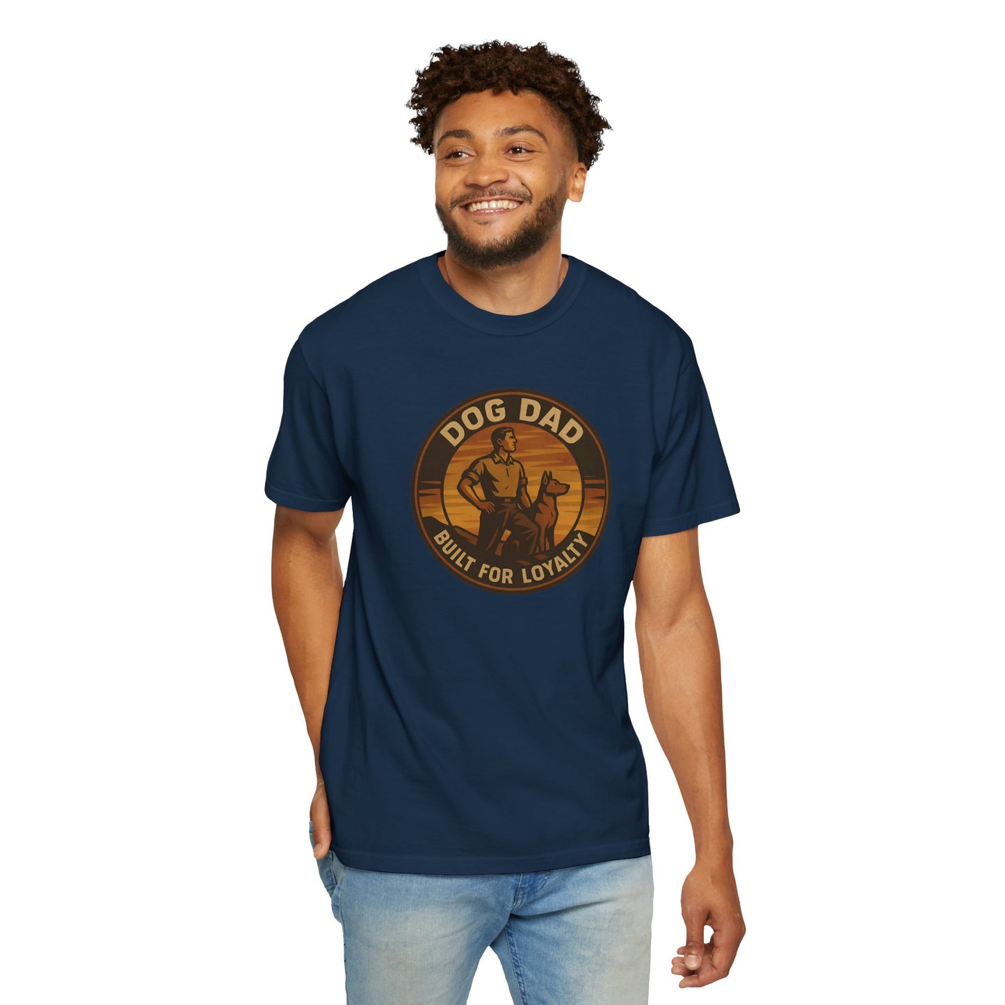 Dog Dad Garment-Dyed T-Shirt, Perfect for Pet Lovers, Gifts for Father's Day, Casual Wear, Outdoor Activities