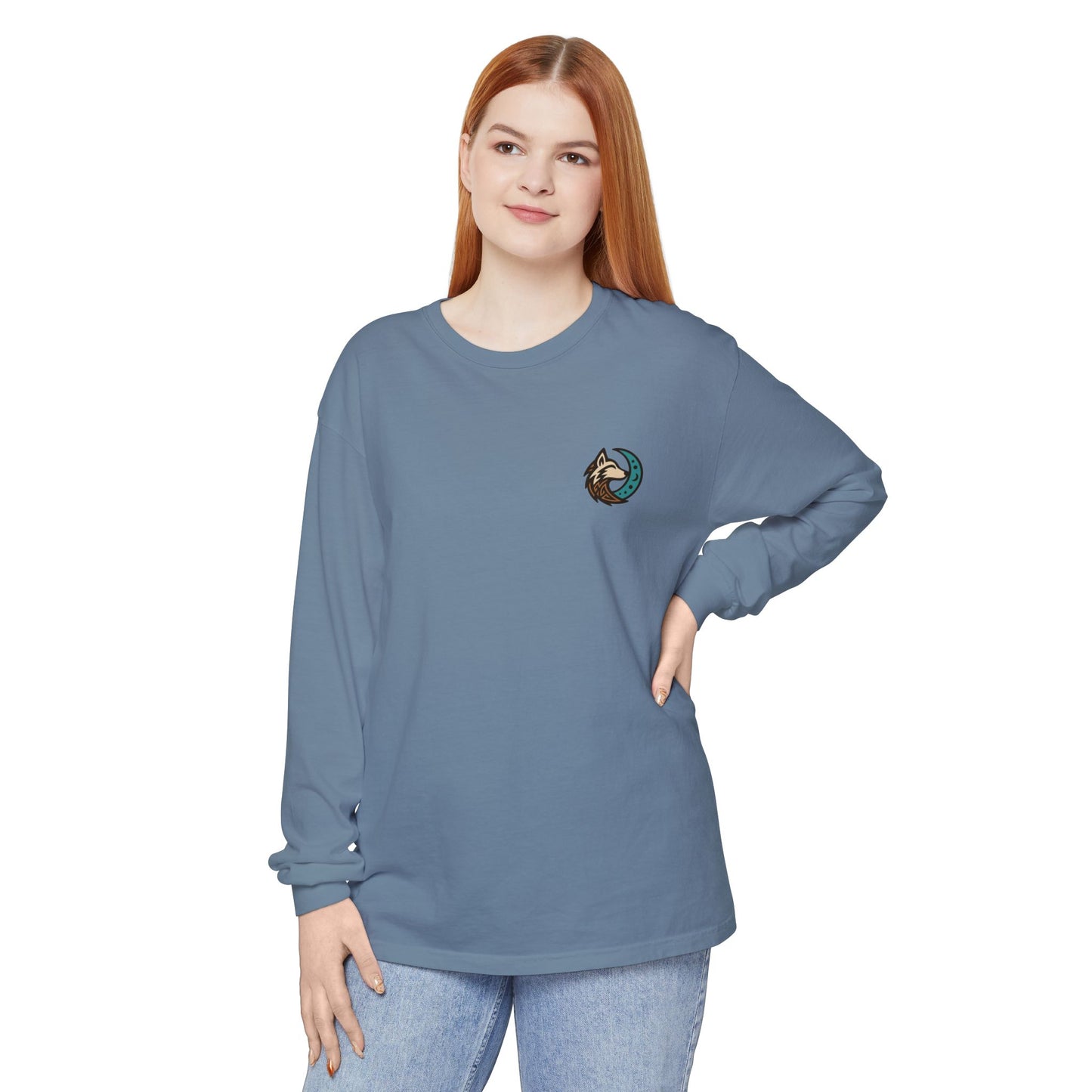 Mystical Indian Princess and a Wolf Long sleeve Tee