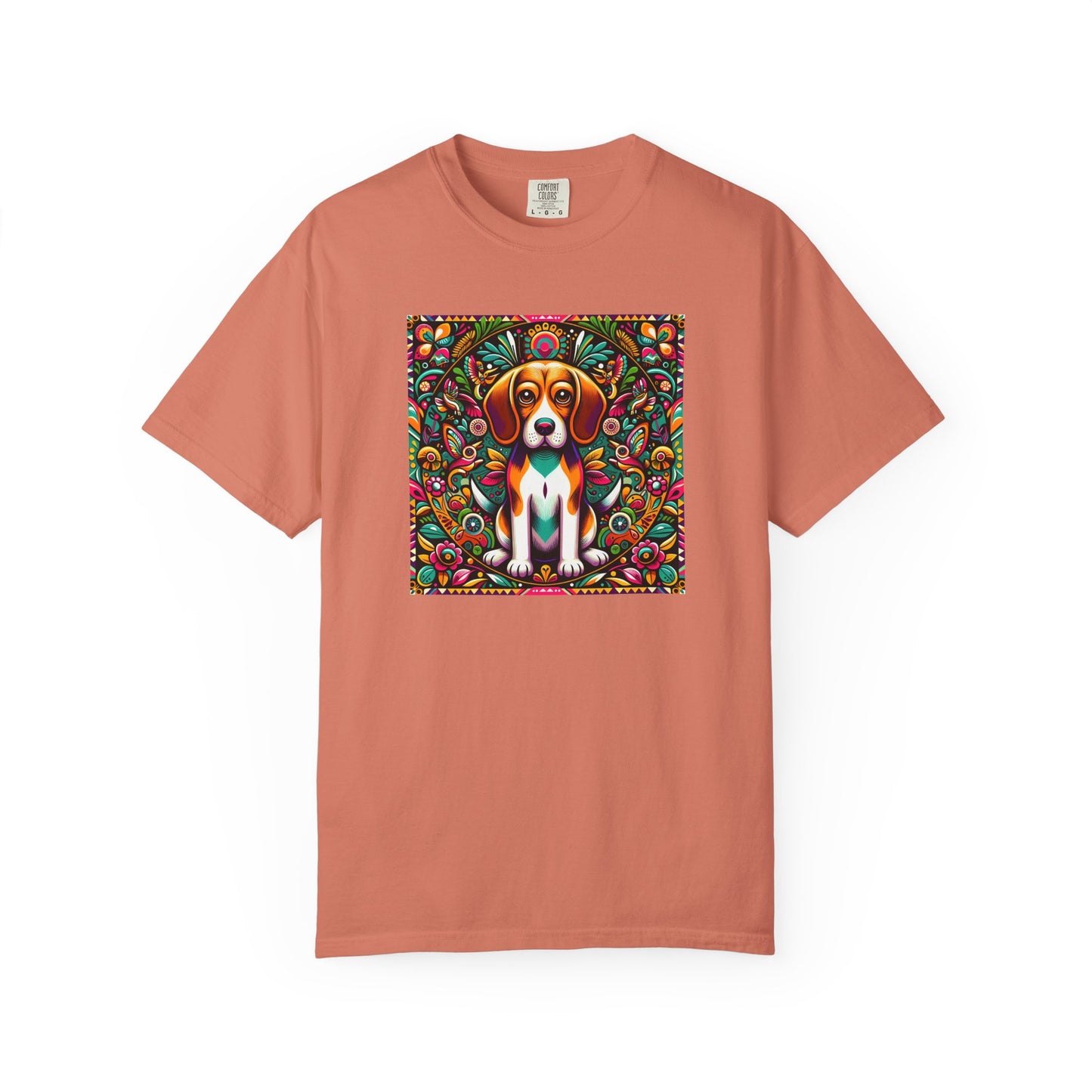 Vibrant Dog Art Unisex Garment-Dyed T-Shirt | Colorful Canine Design
