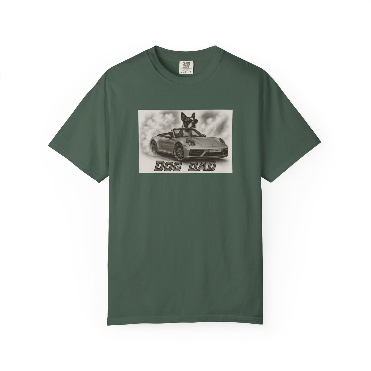 Dog Dad - Boston Terrier - Cool Dogs in Cool Cars T-Shirt Collection | Funny Dog Lover Apparel for Men