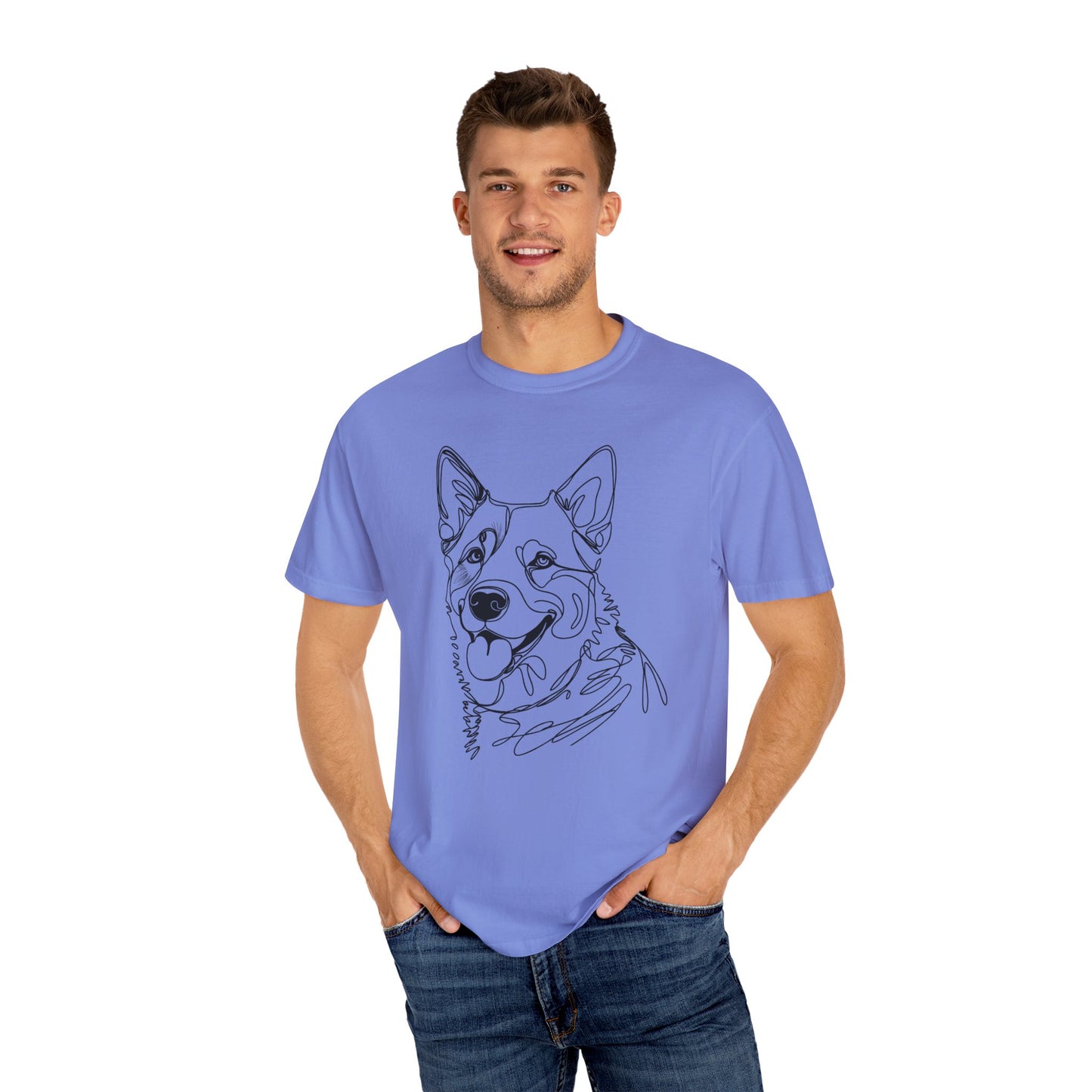 🖤 True Grit – Blue Heeler Line Art Tee